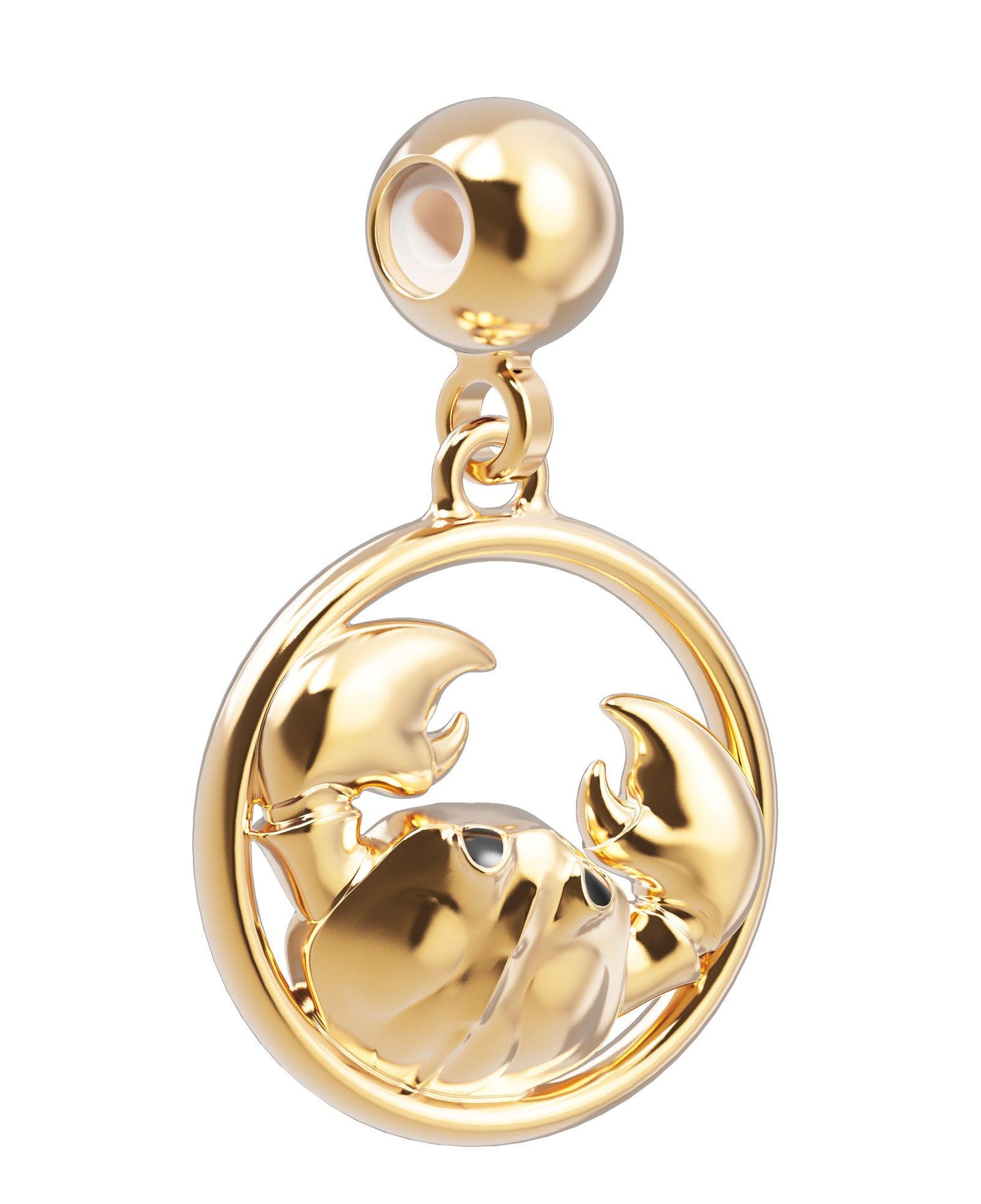 Chocli 18 Ayar Altın Kaplama Charm - Yengeç Burcu