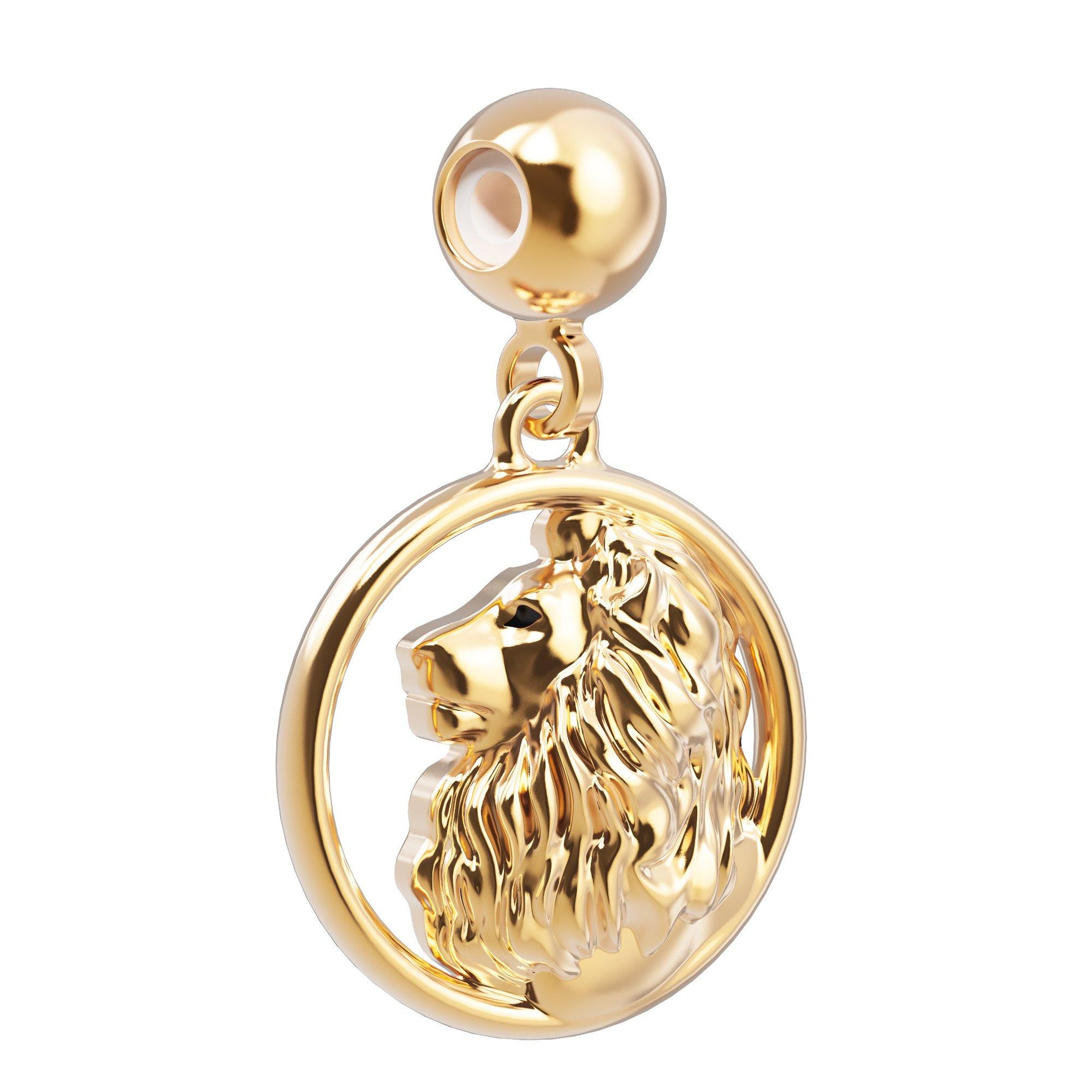 Chocli 18 Ayar Altın Kaplama Charm - Aslan Burcu