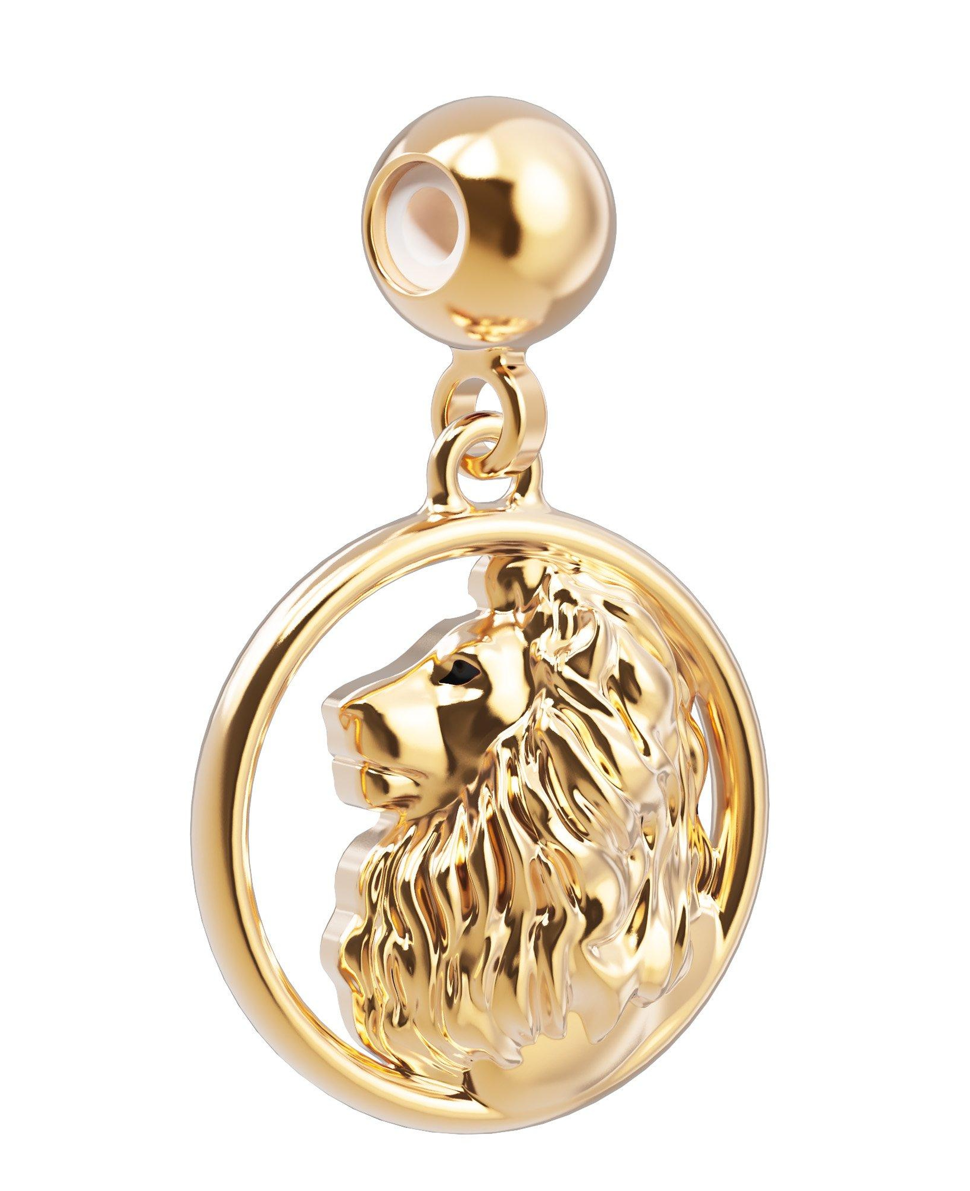 Chocli 18 Ayar Altın Kaplama Charm - Aslan Burcu