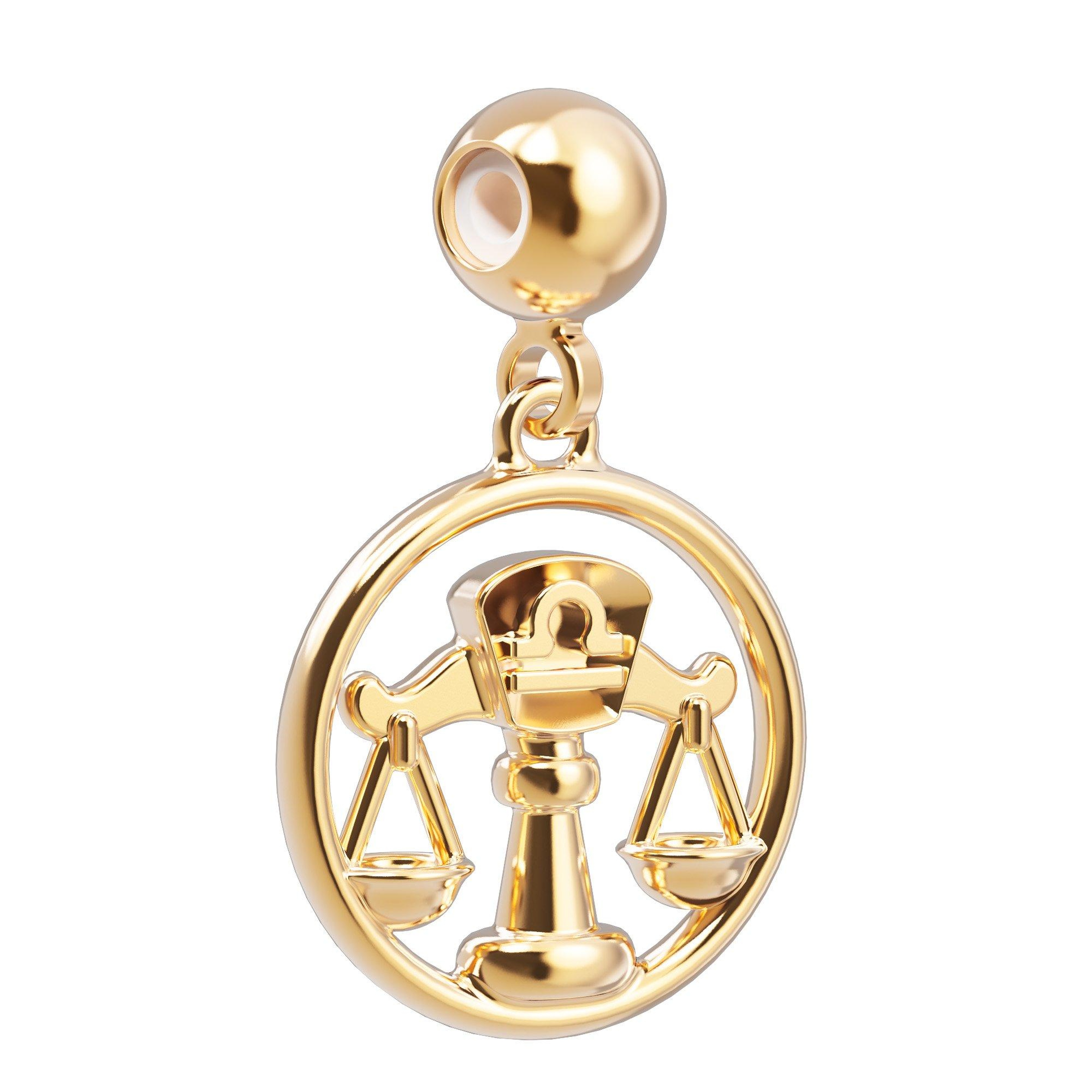 Chocli 18 Ayar Altın Kaplama Charm - Terazi Burcu