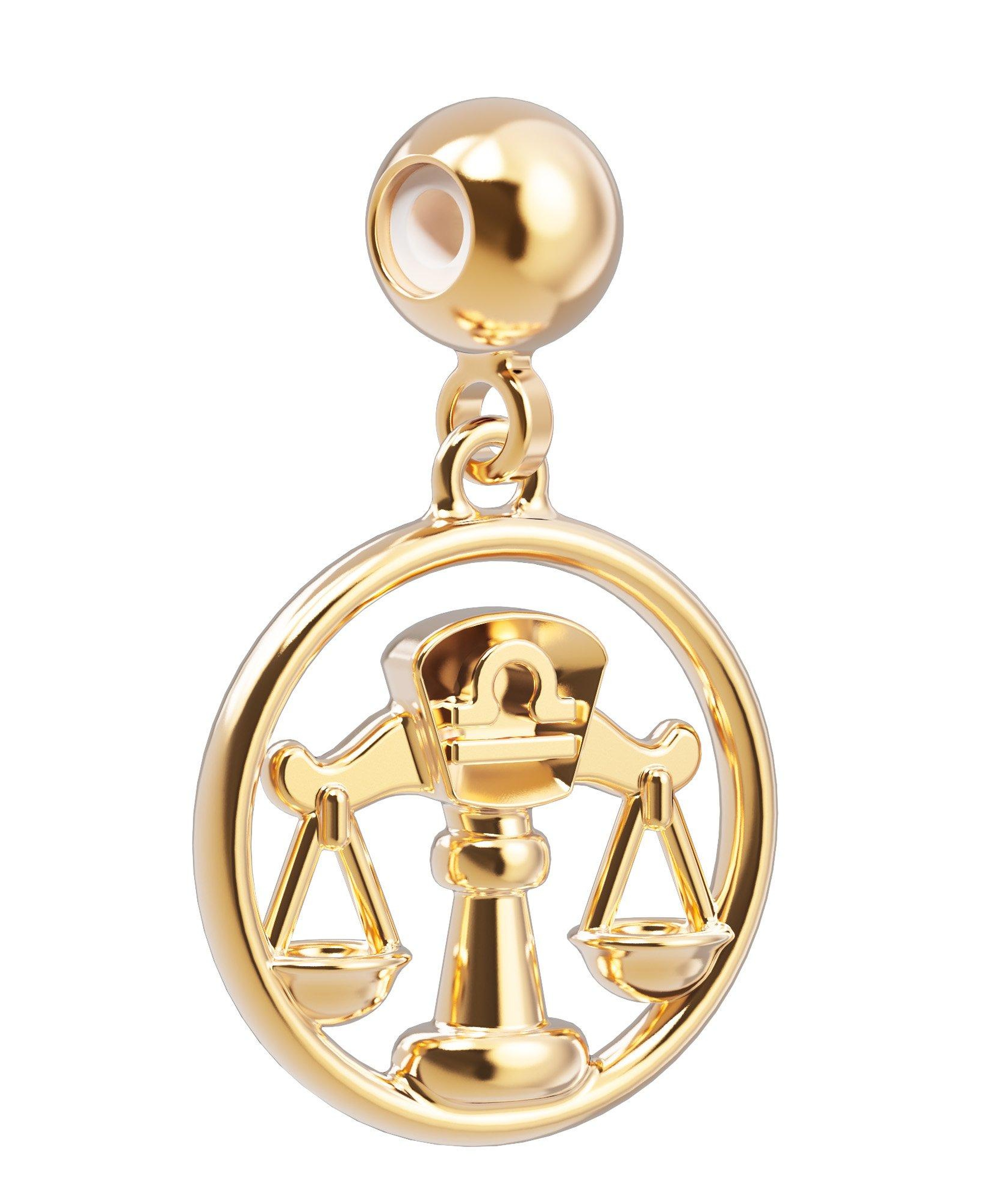 Chocli 18 Ayar Altın Kaplama Charm - Terazi Burcu