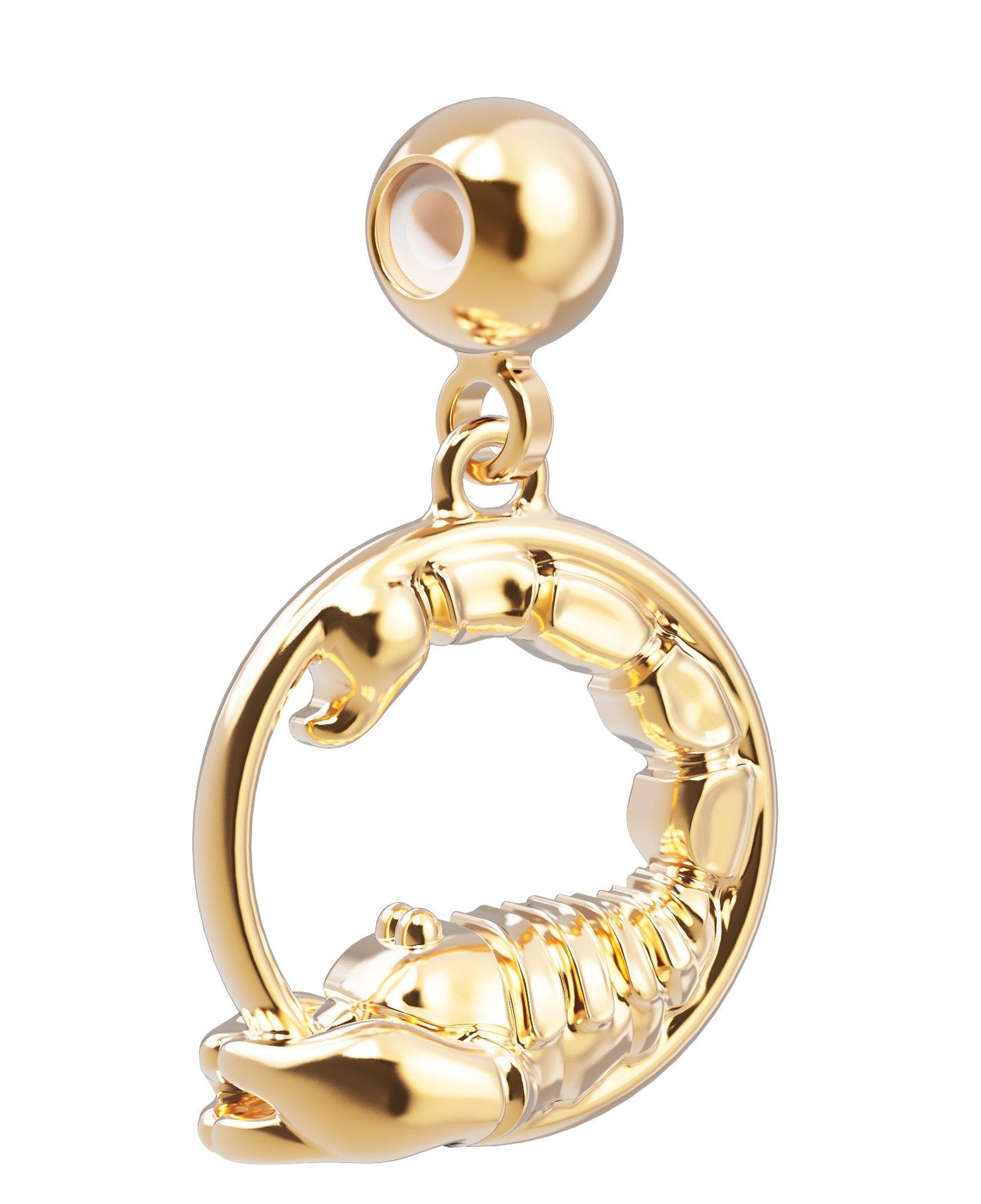 Chocli 18 Ayar Altın Kaplama Charm - Akrep Burcu