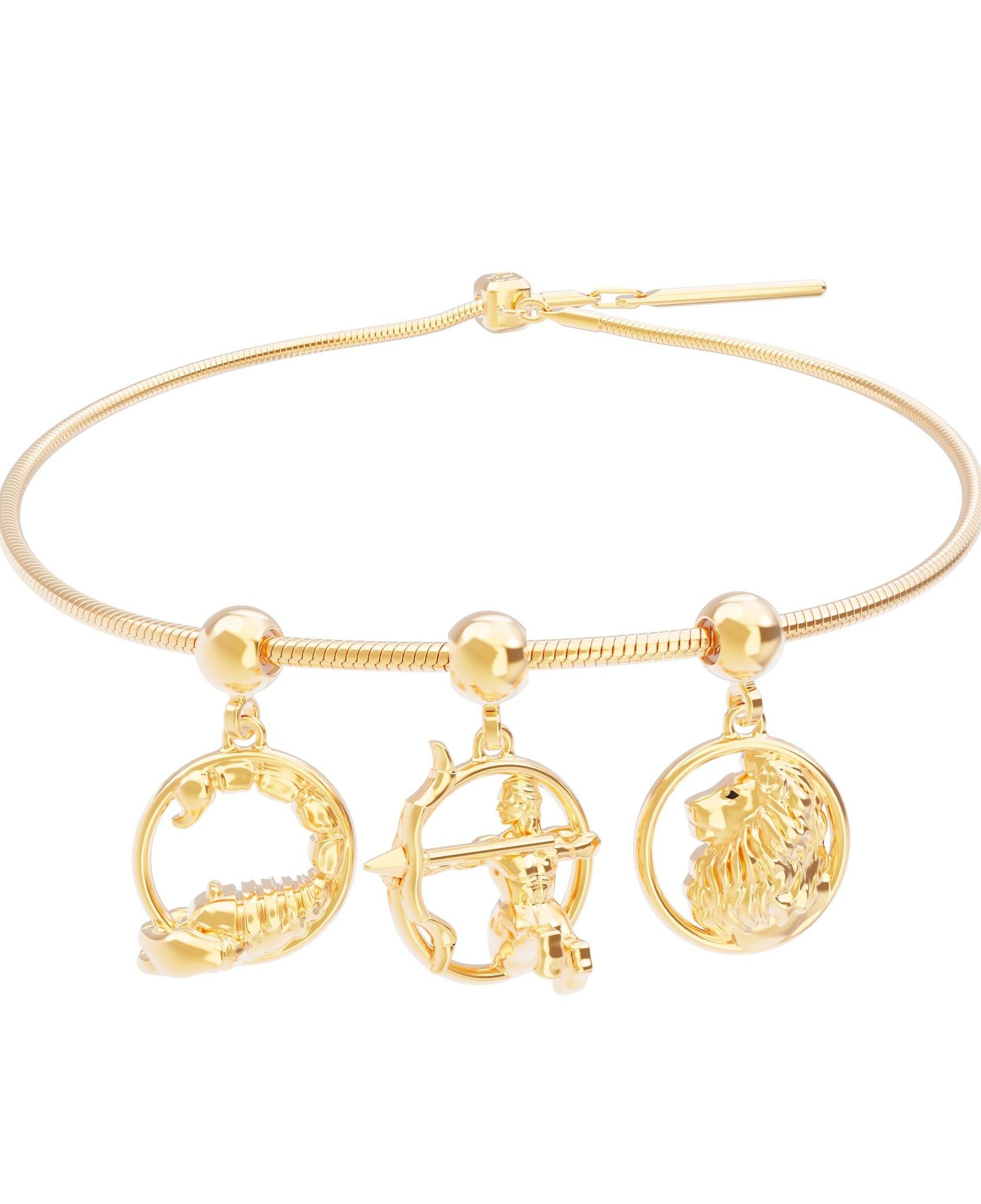 Chocli 18 Ayar Altın Kaplama Charm - Kova Burcu