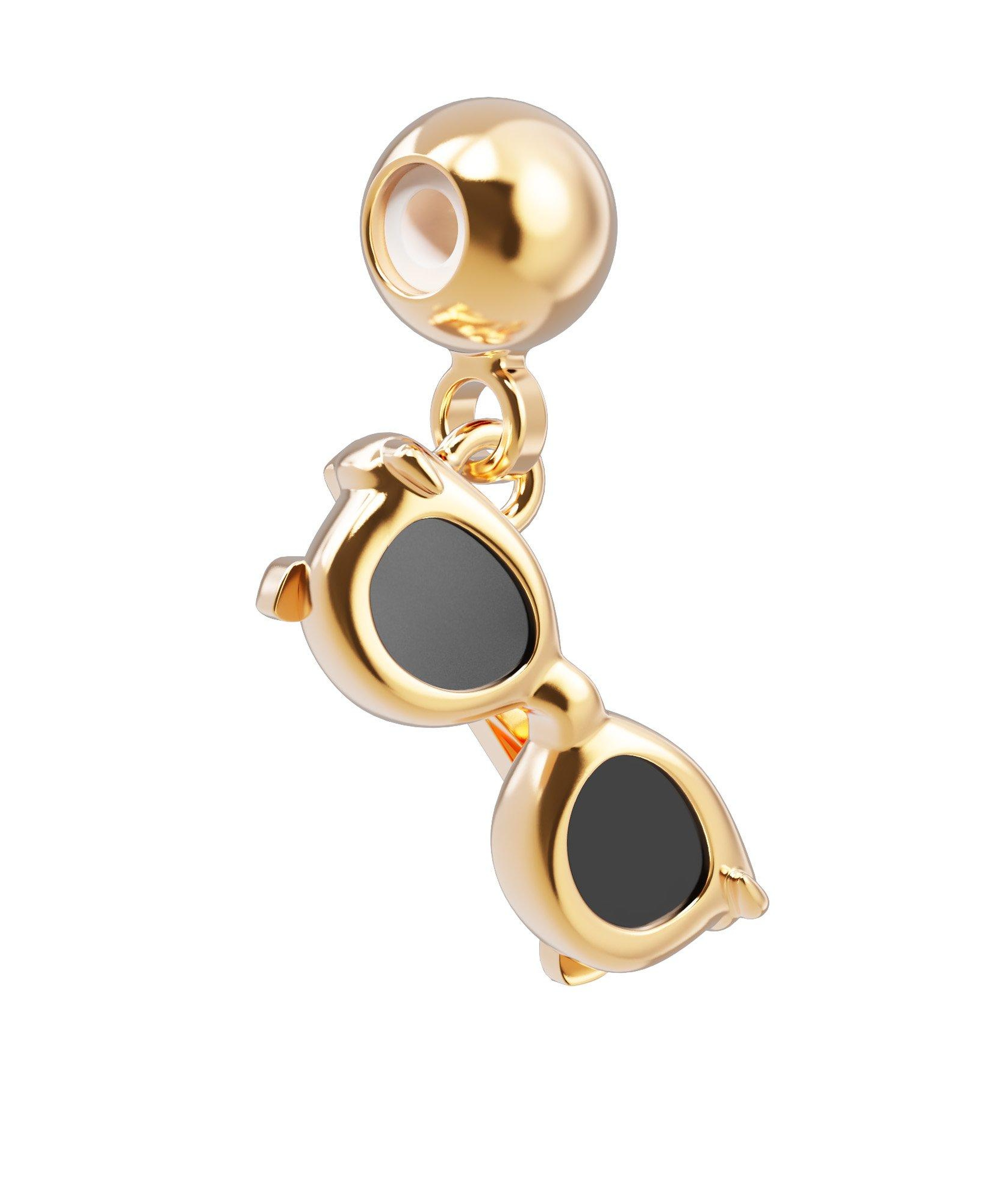 Chocli 18 Ayar Altın Kaplama Charm - Güneş Gözlüğü