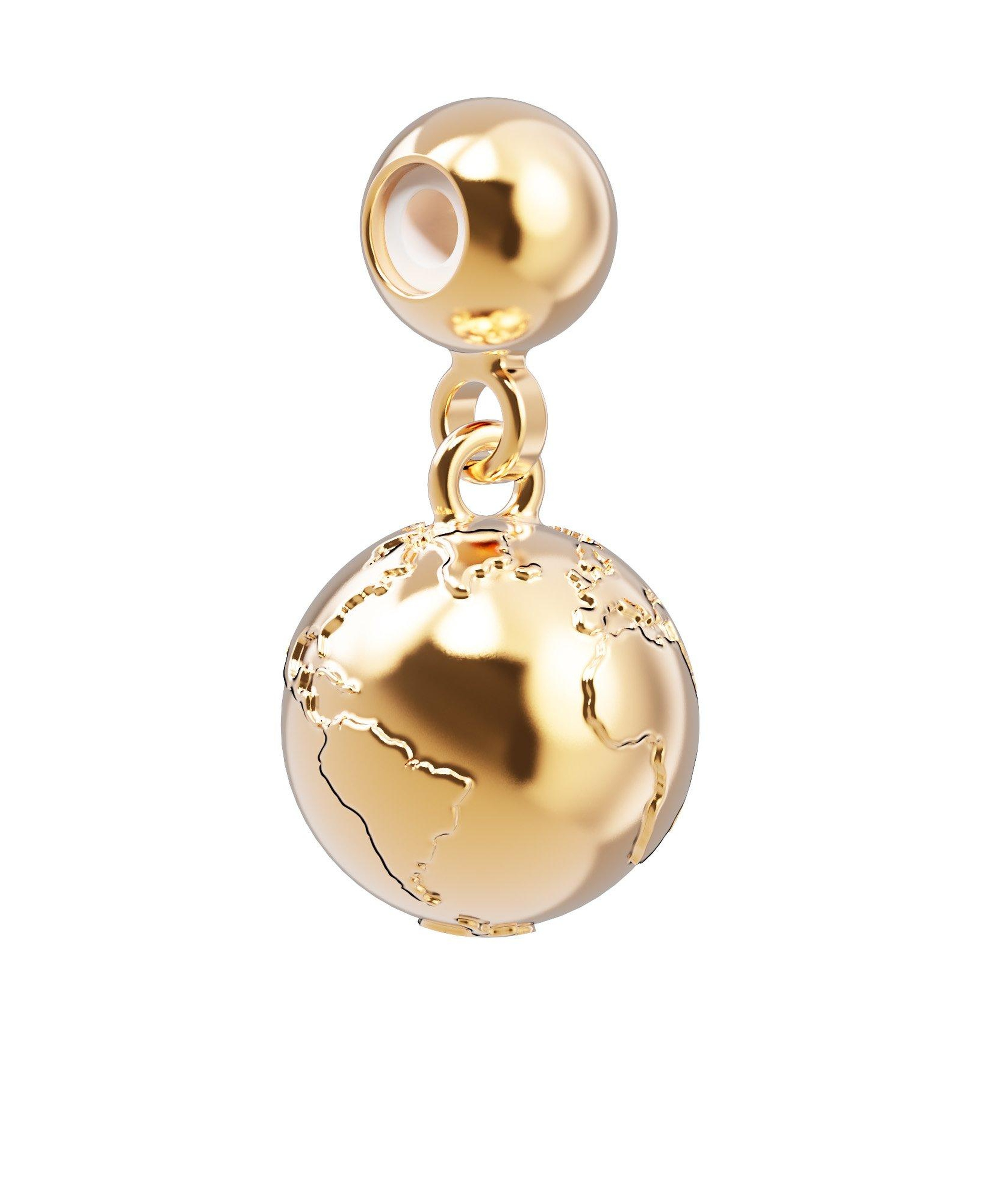 Chocli 18 Ayar Altın Kaplama Charm - Dünya
