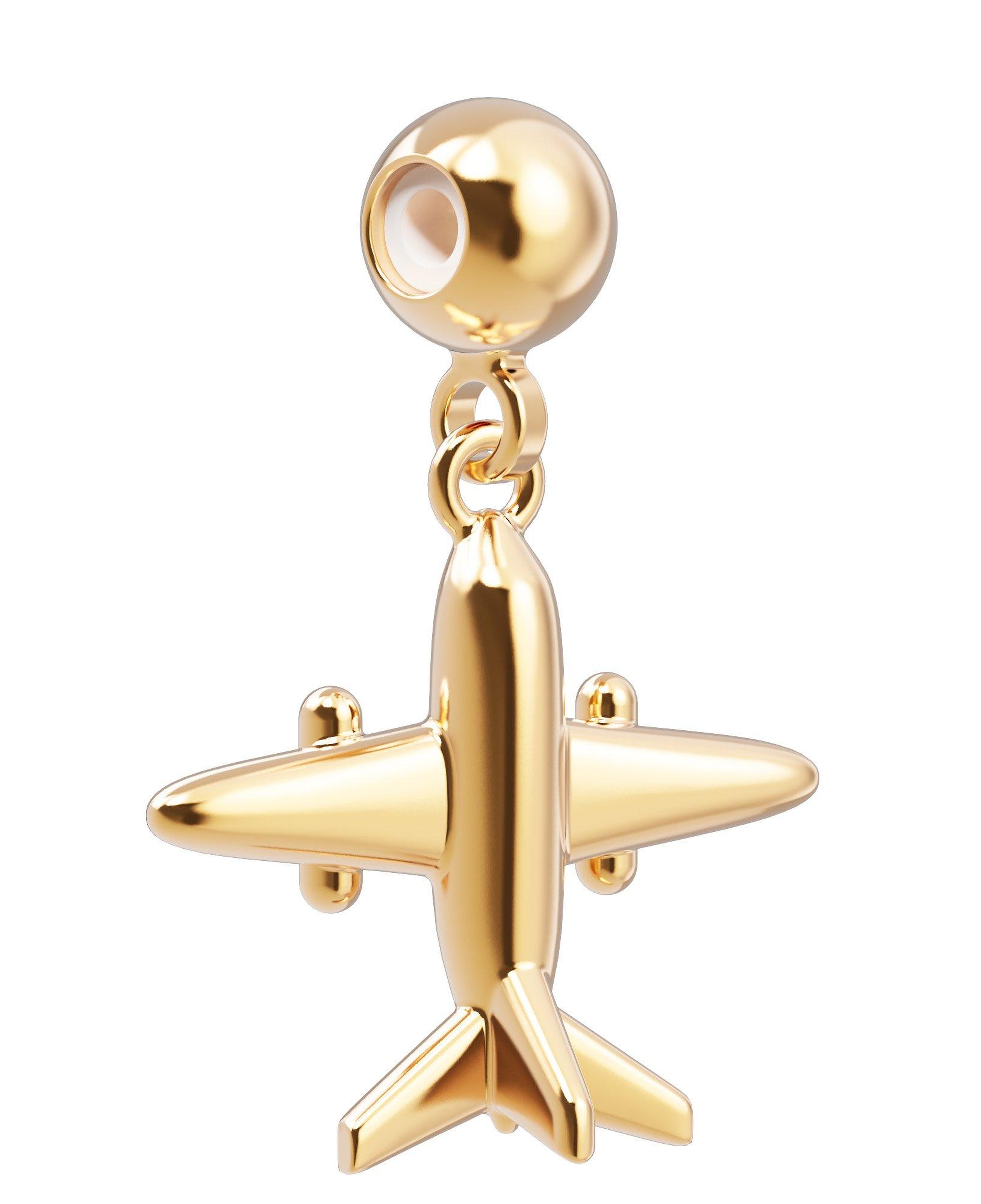 Chocli 18 Ayar Altın Kaplama Charm - Uçak