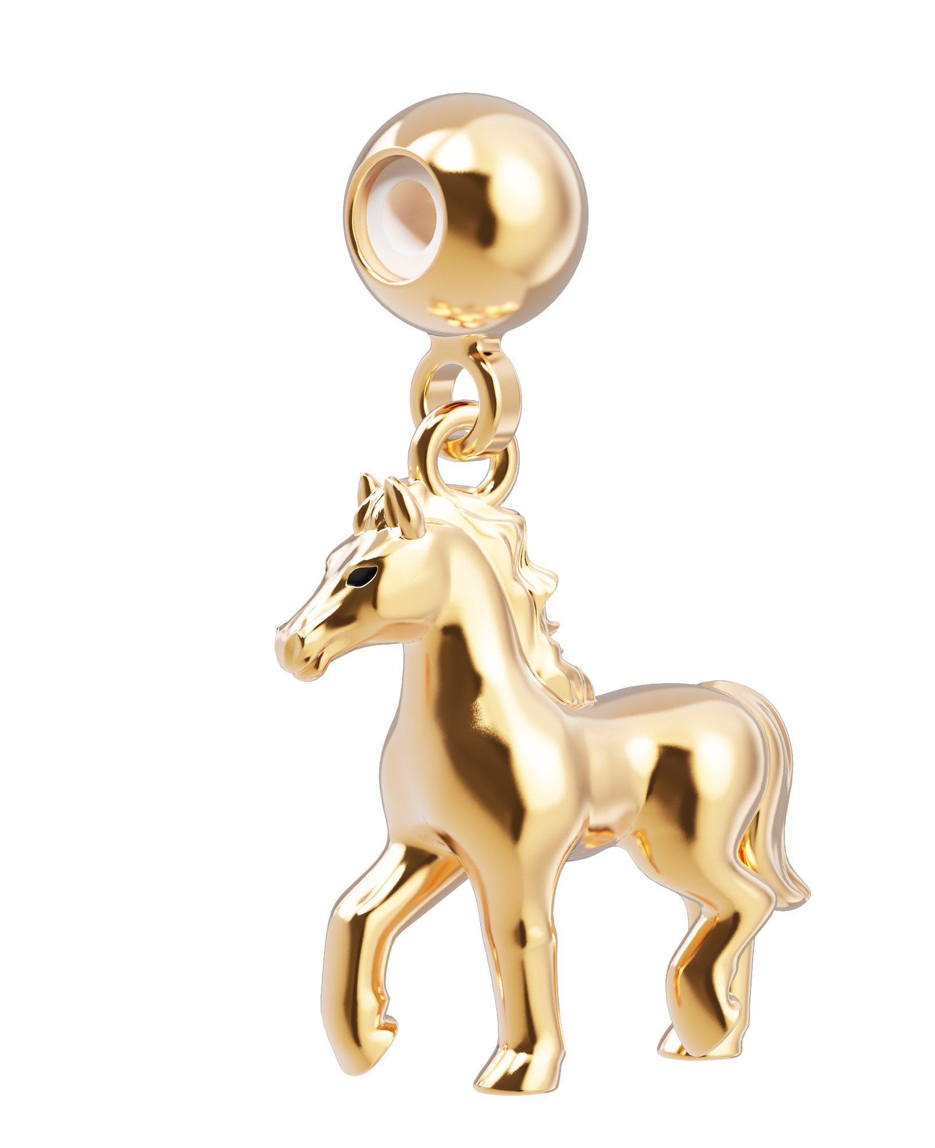 Chocli 18 Ayar Altın Kaplama Charm - At