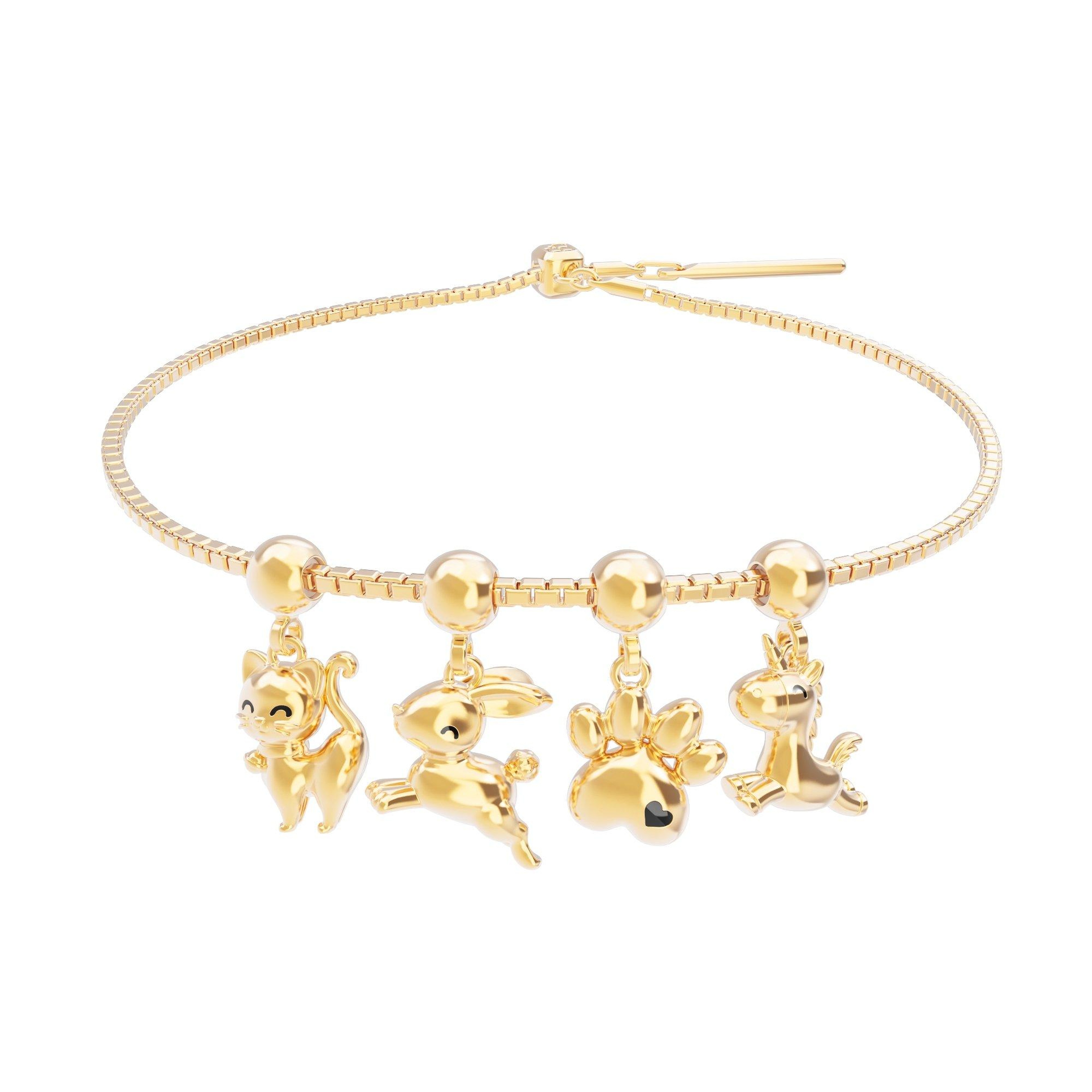 Chocli 18 Ayar Altın Kaplama Charm - Tavşan