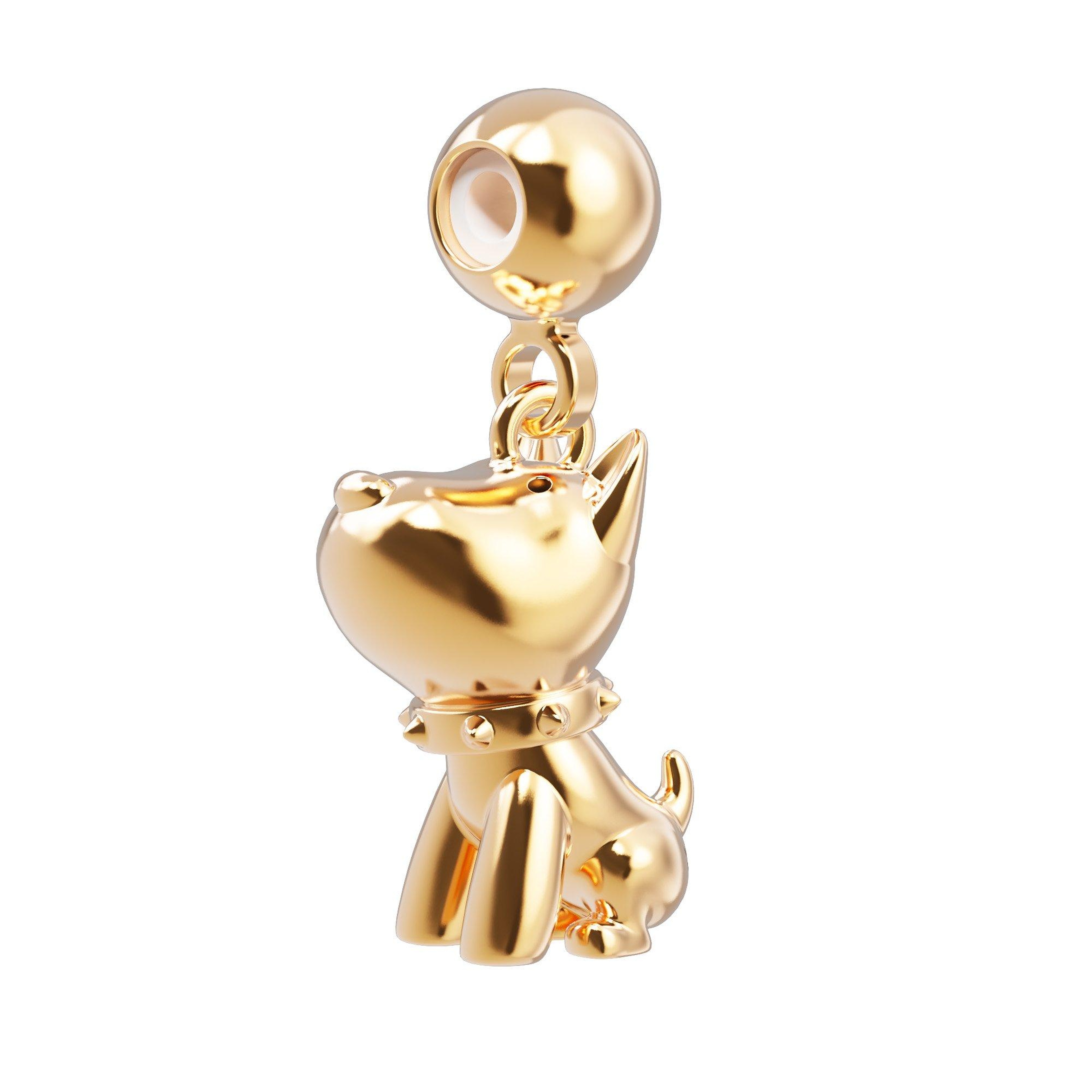 Chocli 18 Ayar Altın Kaplama Charm - Köpek