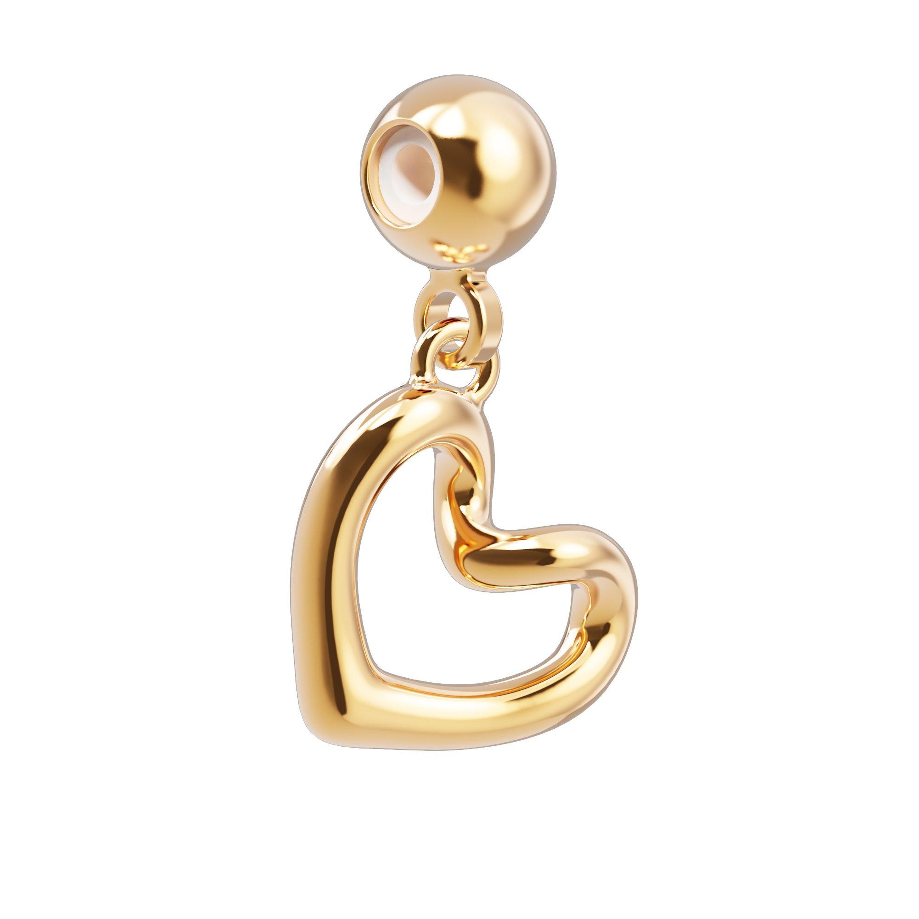 Chocli 18 Ayar Altın Kaplama Charm - Heart