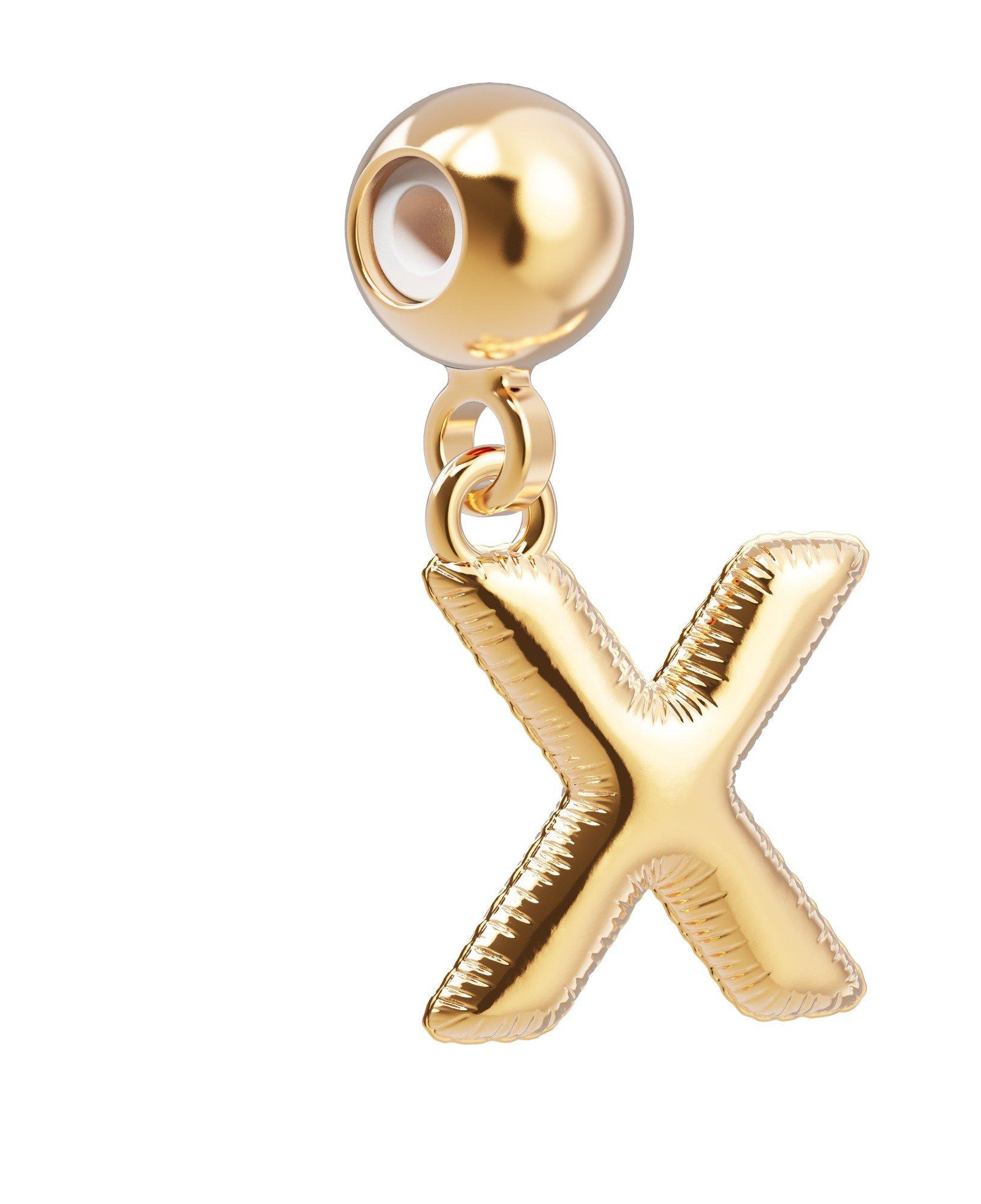 Chocli 18 Ayar Altın Kaplama Charm Harf - X