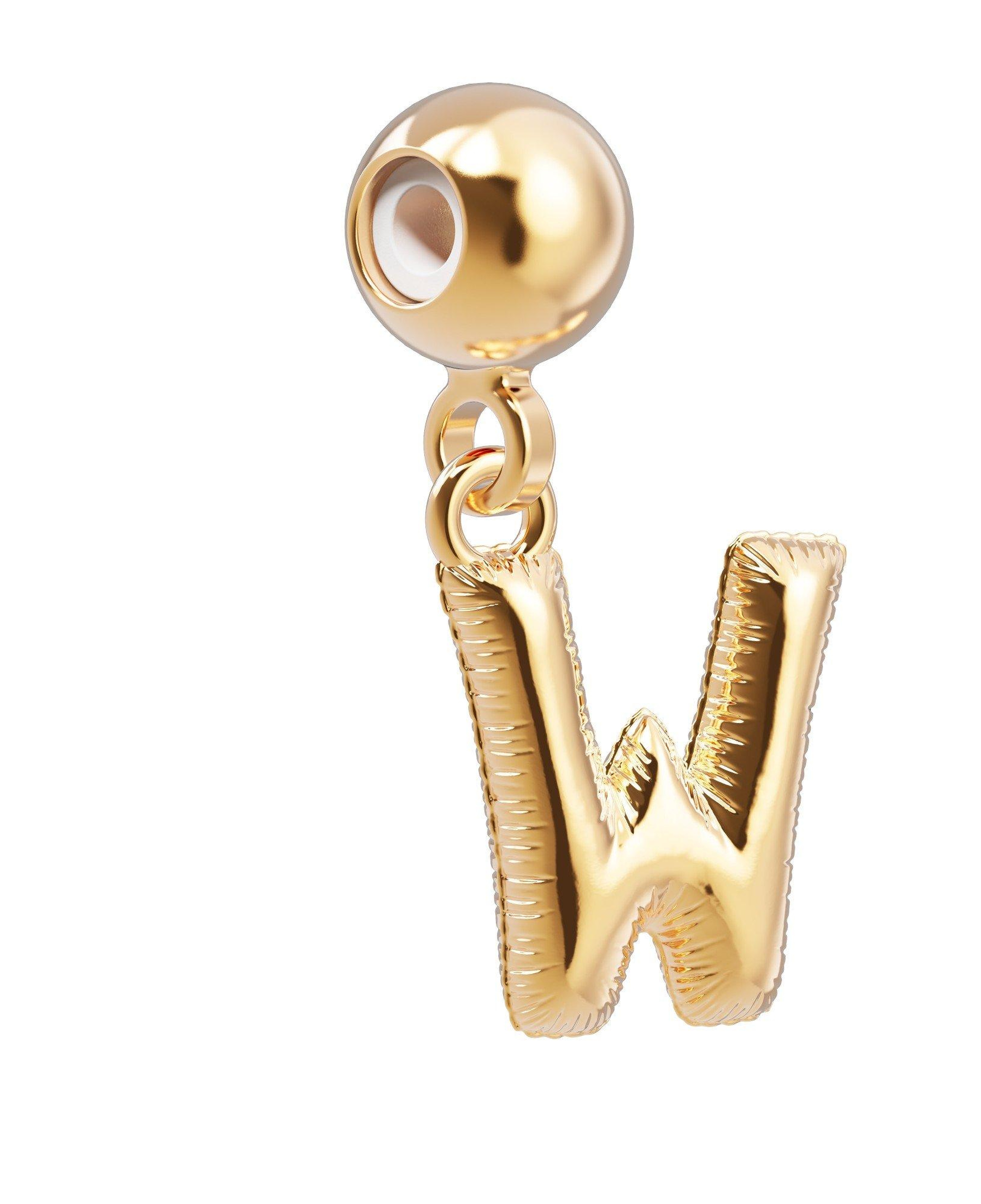 Chocli 18 Ayar Altın Kaplama Charm Harf - W