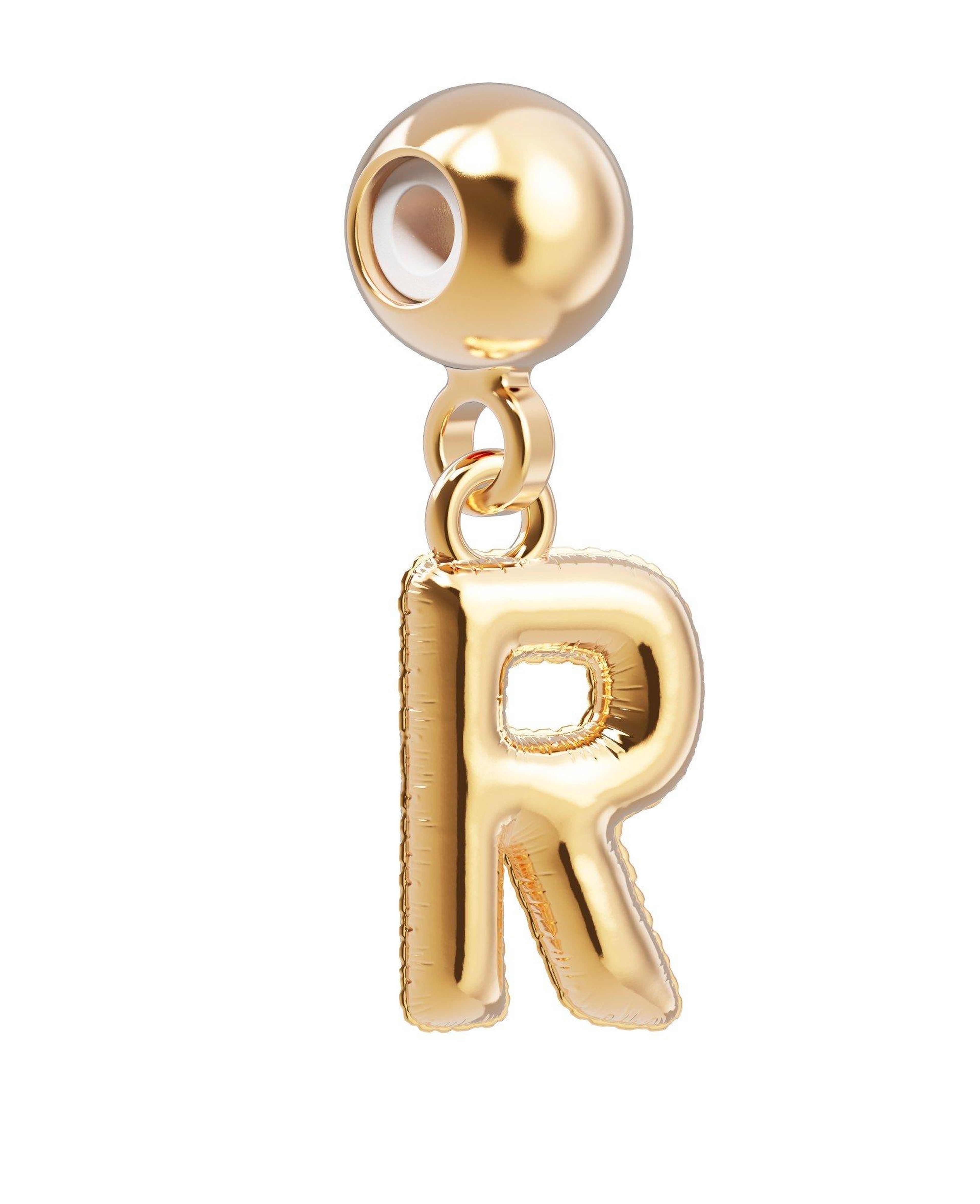 Chocli 18 Ayar Altın Kaplama Charm Harf - R