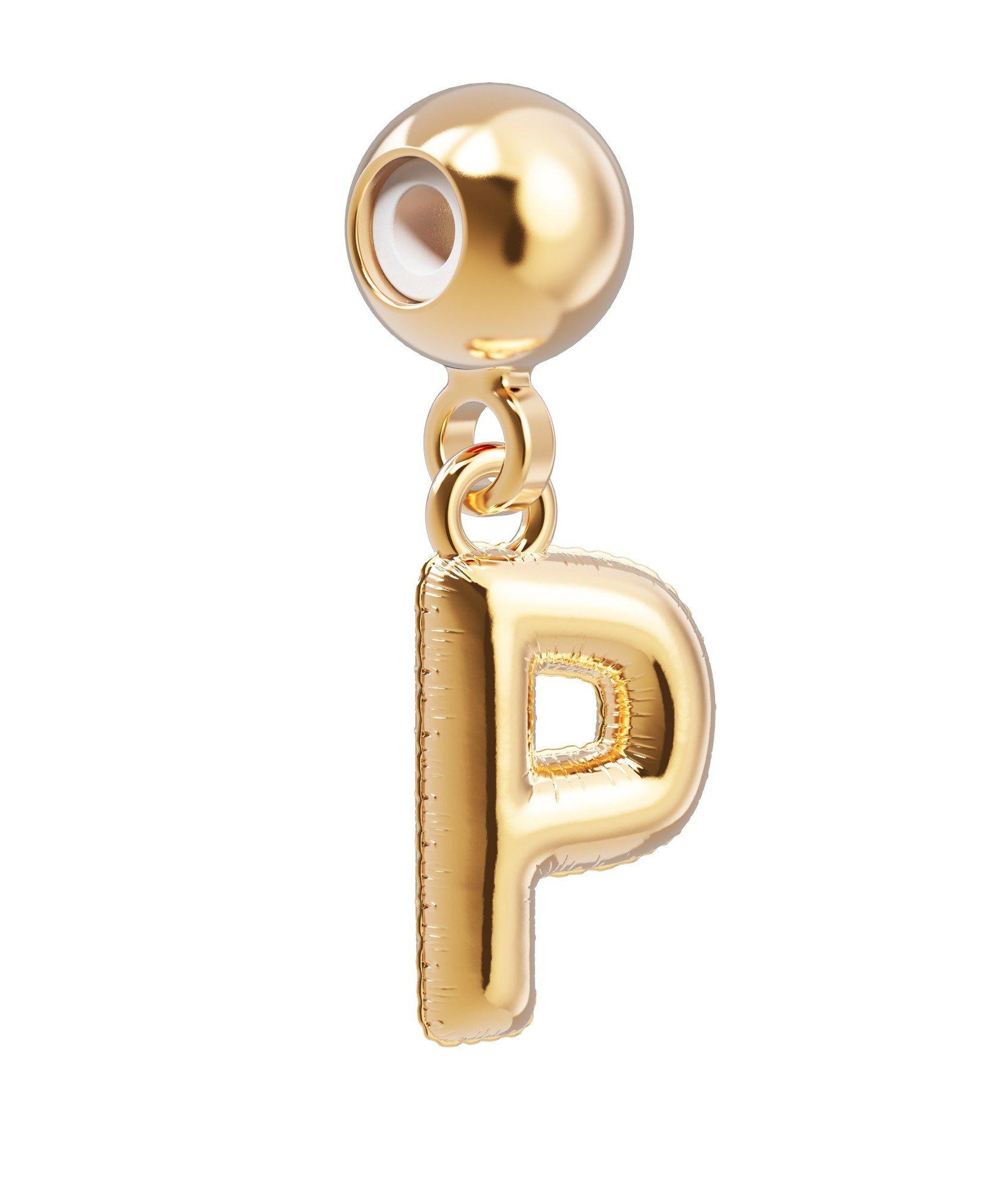 Chocli 18 Ayar Altın Kaplama Charm Harf - P