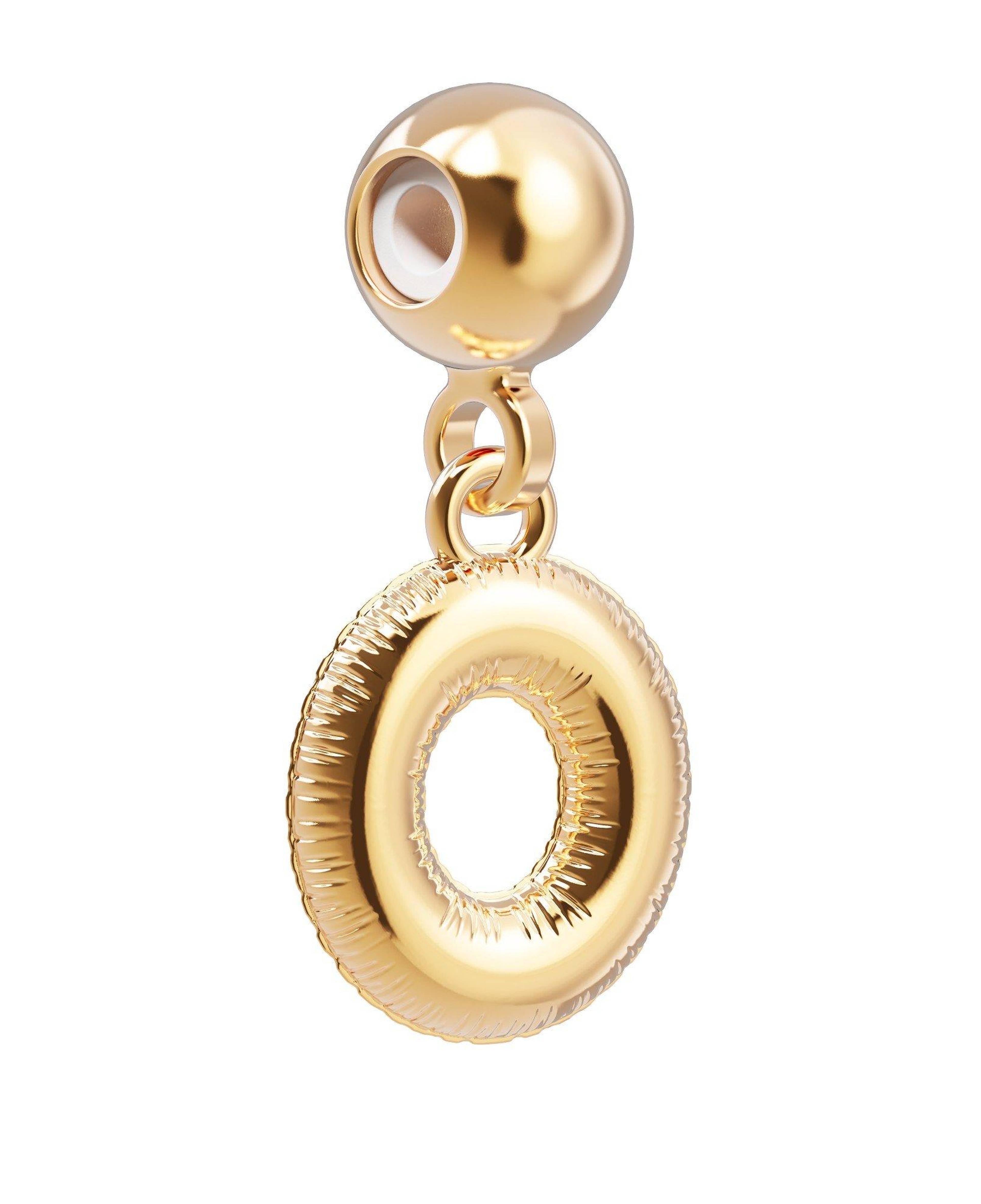 Chocli 18 Ayar Altın Kaplama Charm Harf - O