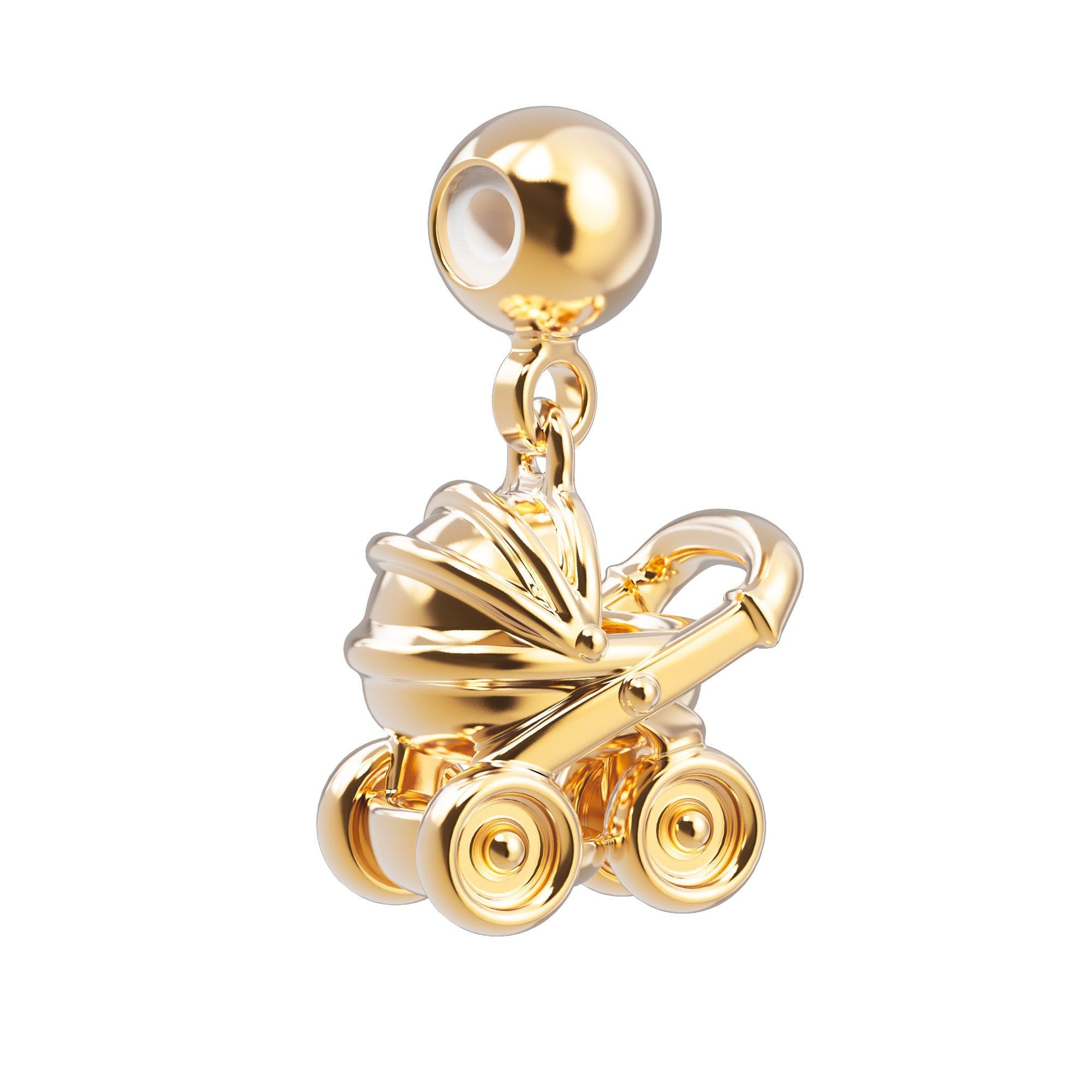 Chocli 18 Ayar Altın Kaplama Charm -  Bebek arabası