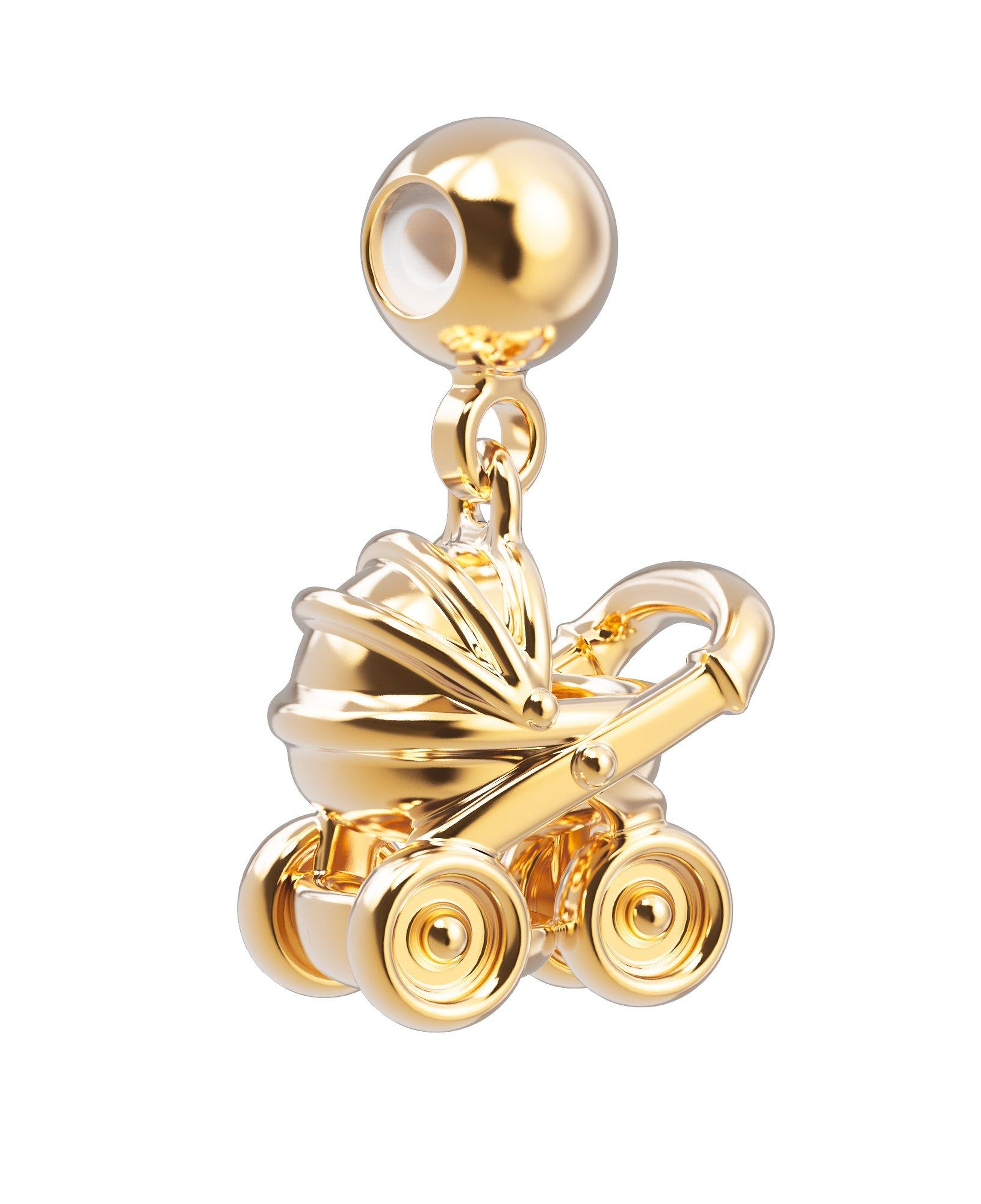 Chocli 18 Ayar Altın Kaplama Charm -  Bebek arabası