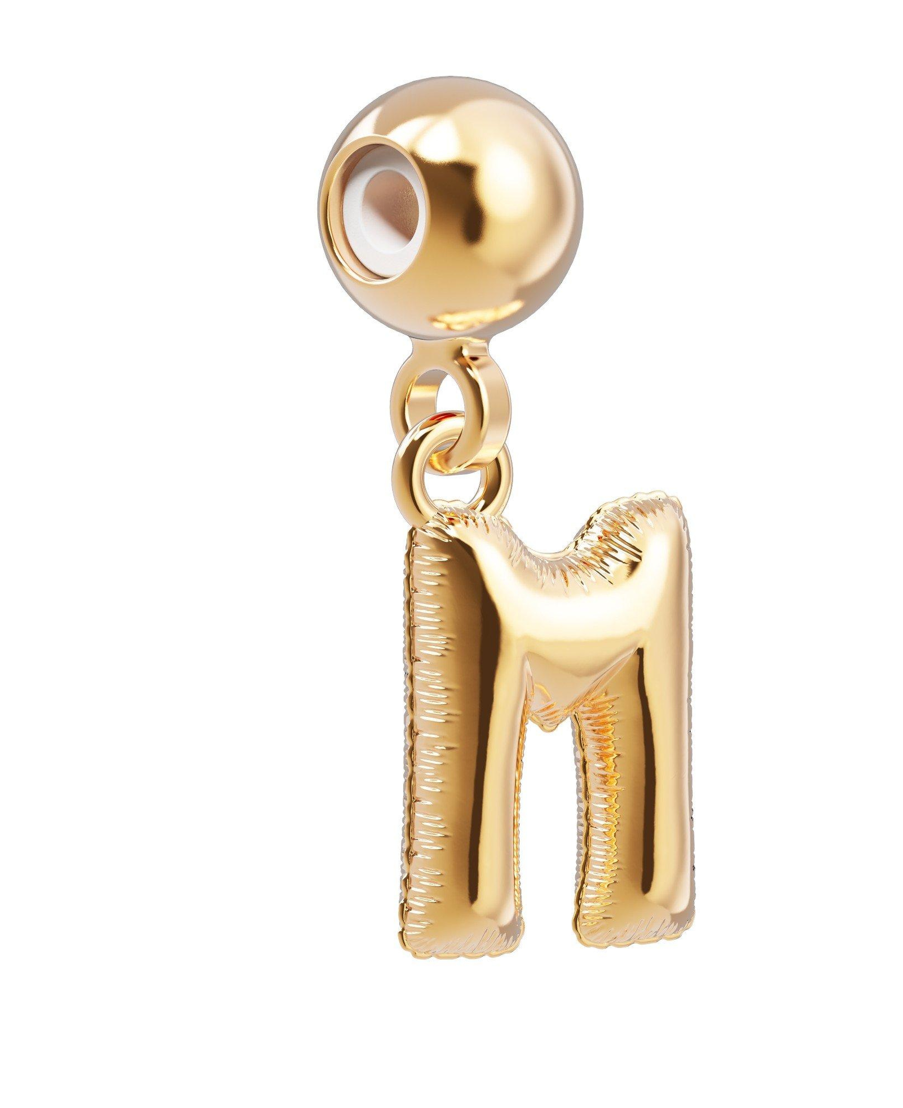 Chocli 18 Ayar Altın Kaplama Charm Harf - M