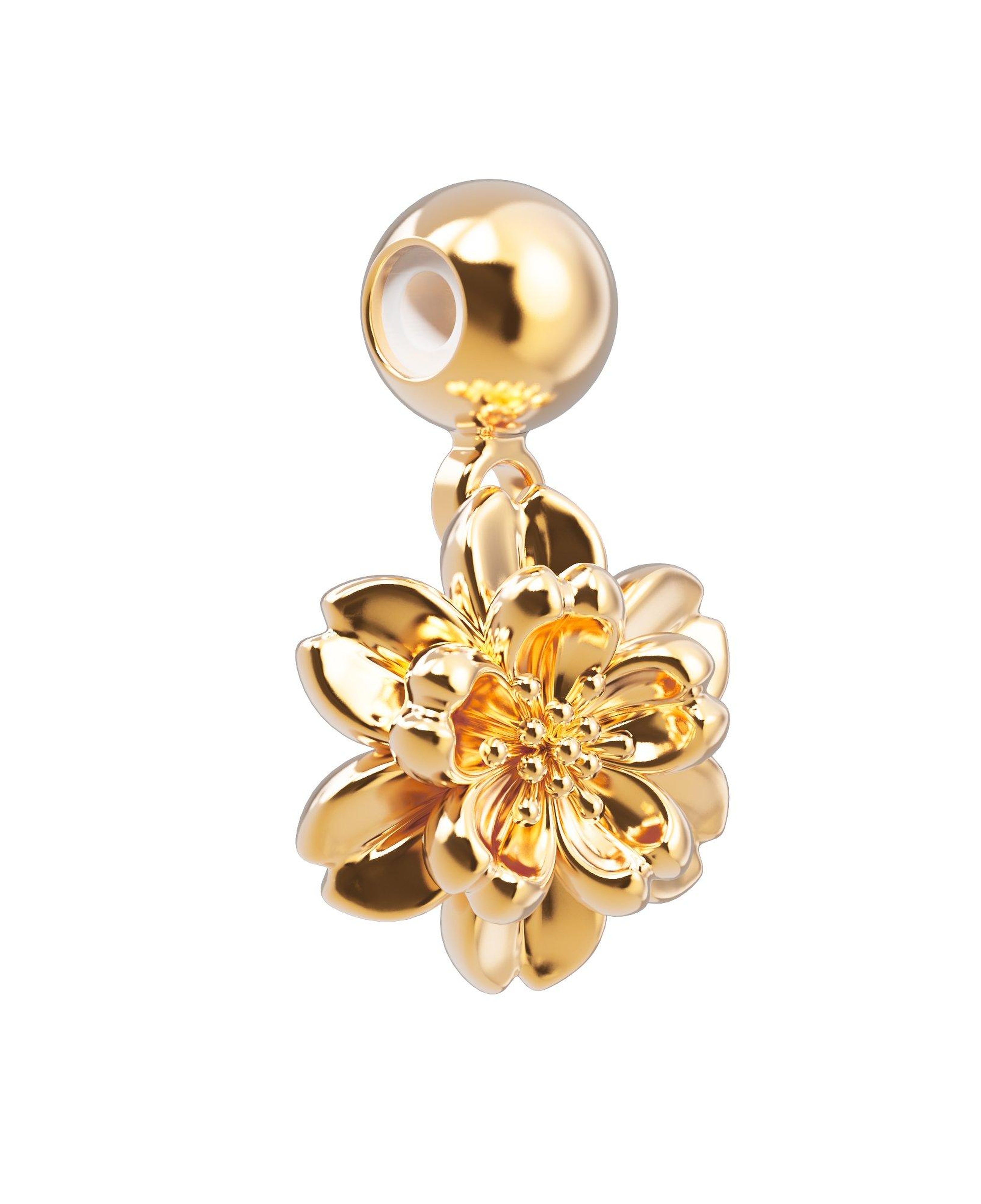 Chocli 18 Ayar Altın Kaplama Charm -  Cherry Blossom