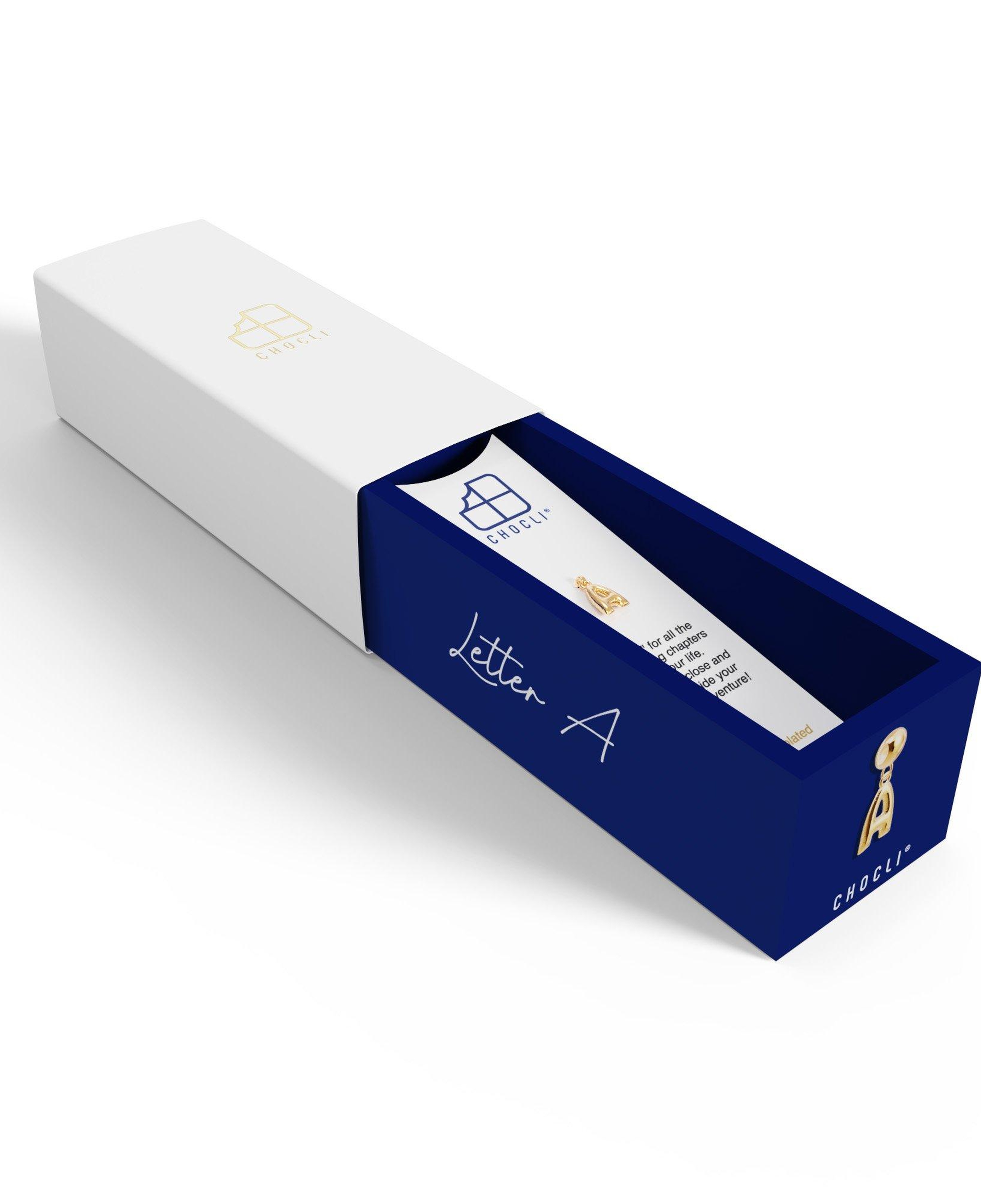 Chocli 18 Ayar Altın Kaplama Charm Harf - A