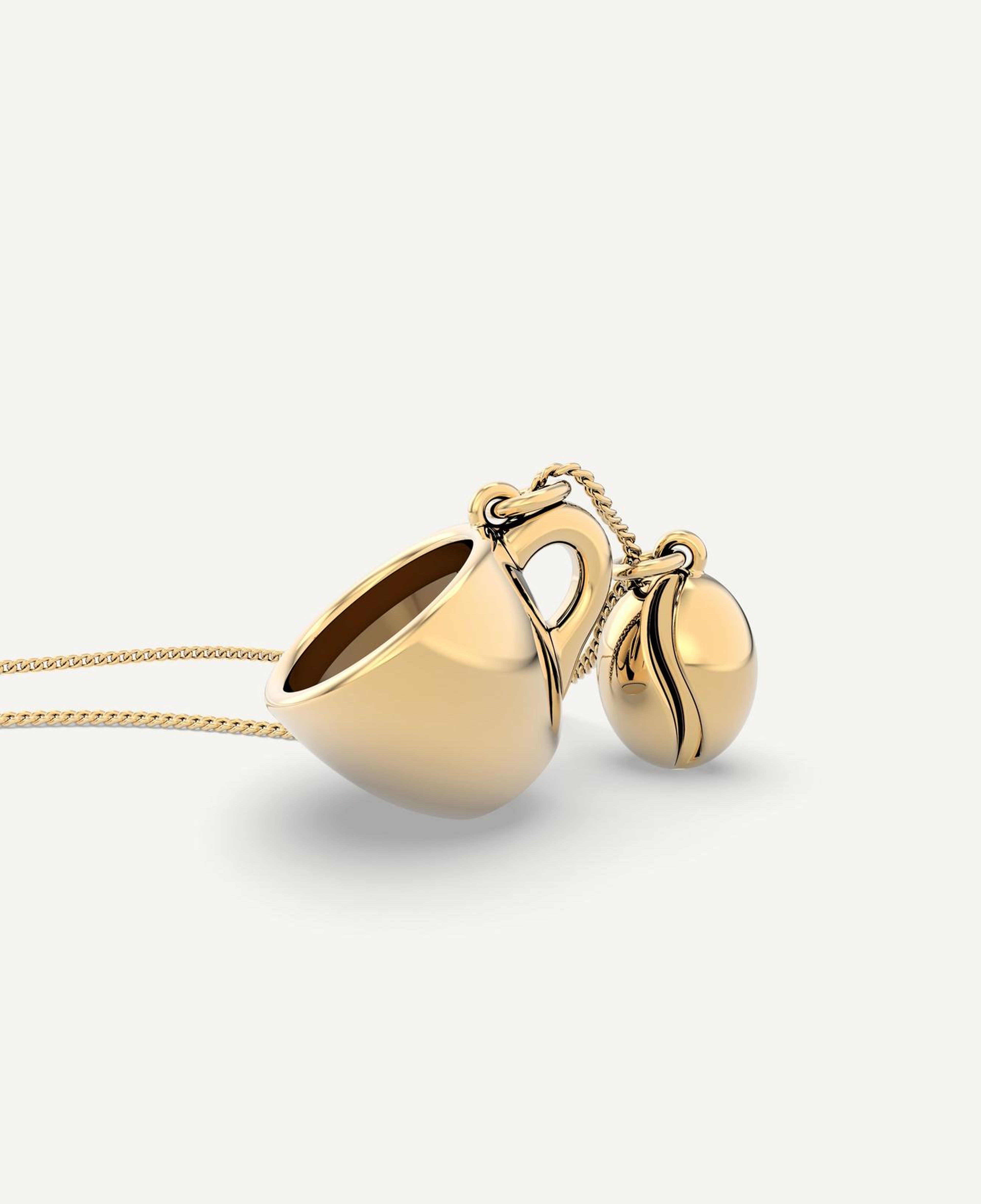 Chocli 18 Ayar Altın Kaplama Kahve & Çekirdek Kolye