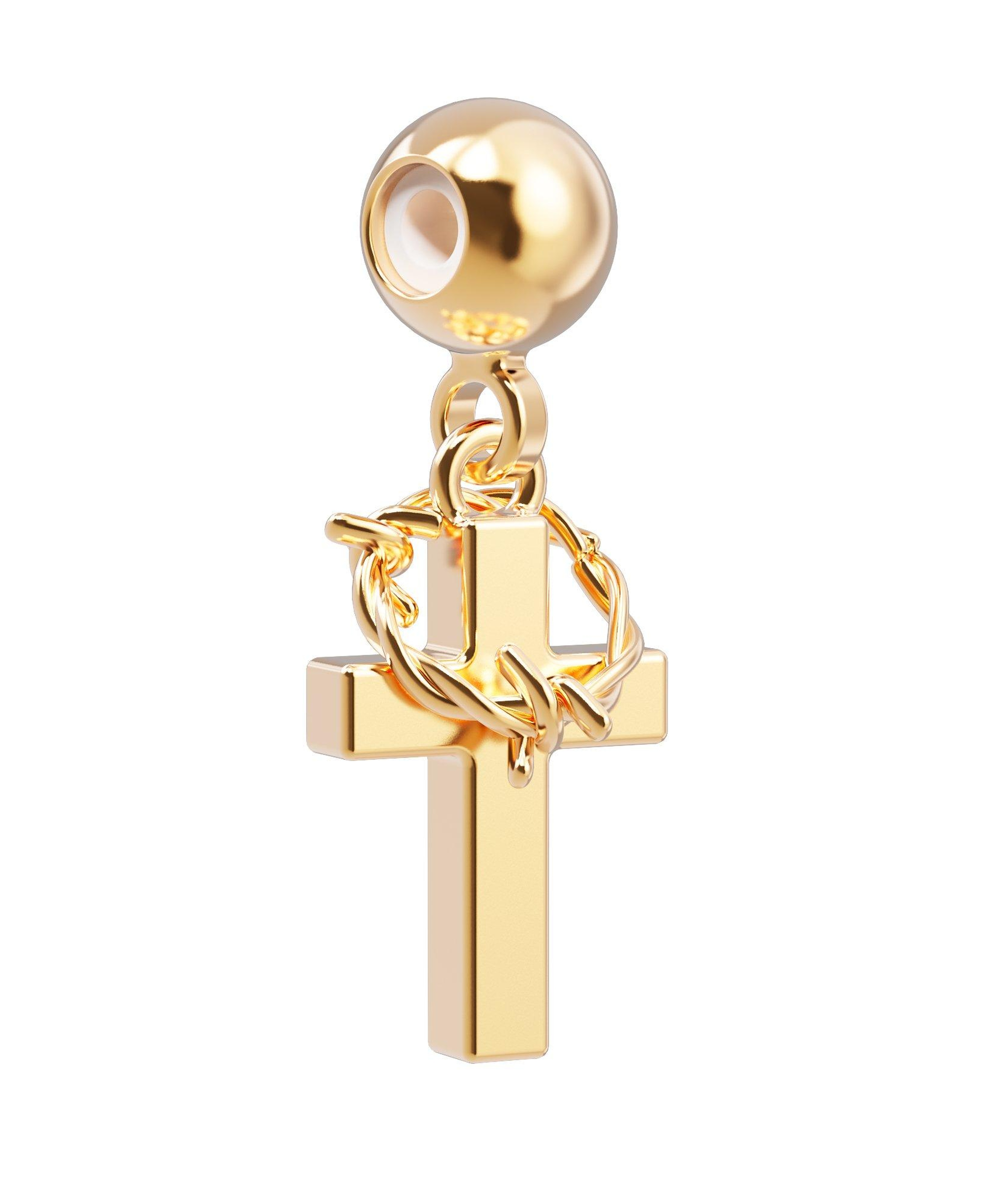 Chocli 18 Ayar Altın Kaplama Charm - Cross