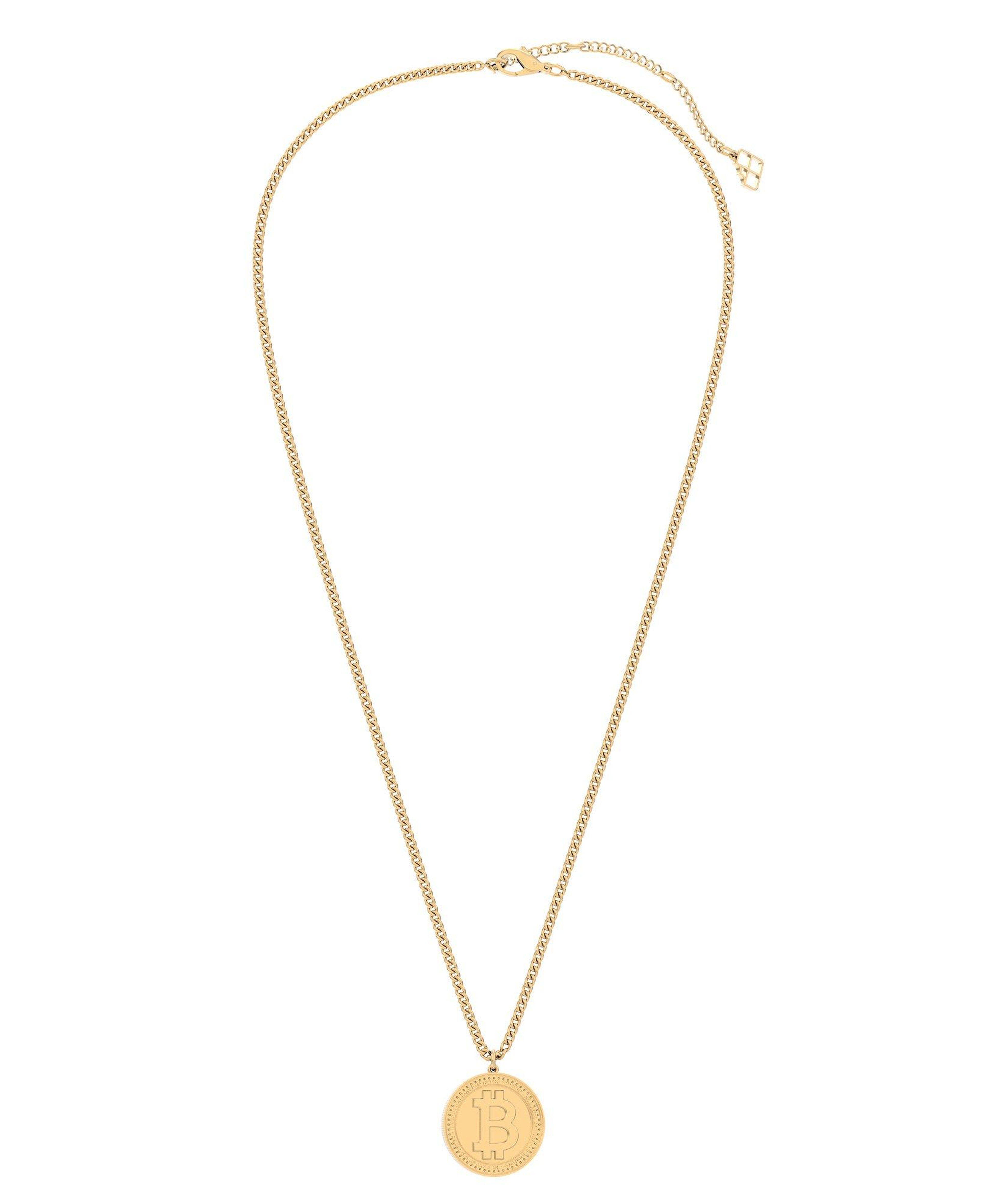 Chocli 18 Ayar Altın Kaplama Bitcoin Ayarlanabilir Kolye