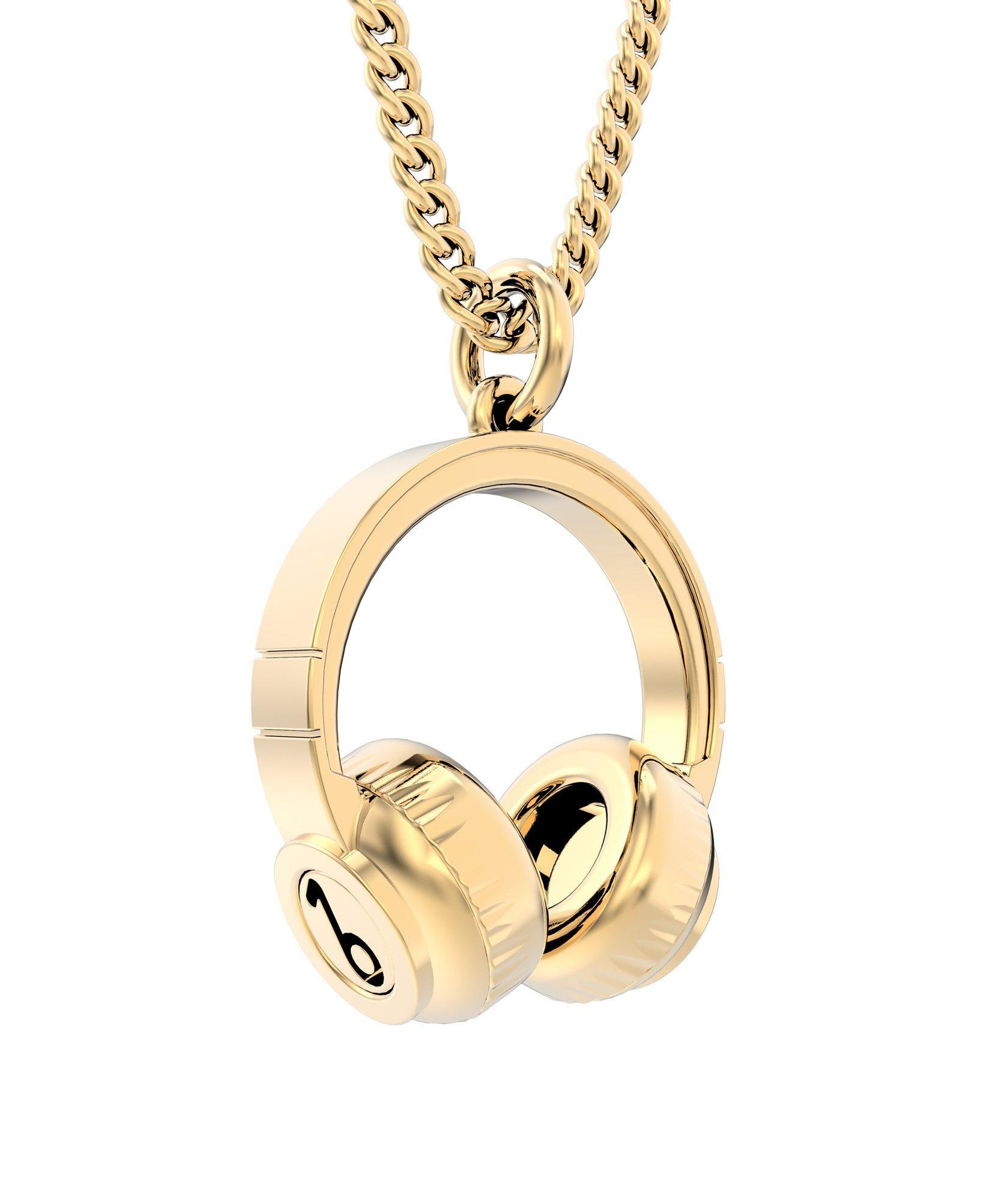 Chocli 18 Ayar Altın Kaplama Kulaklık Kolye