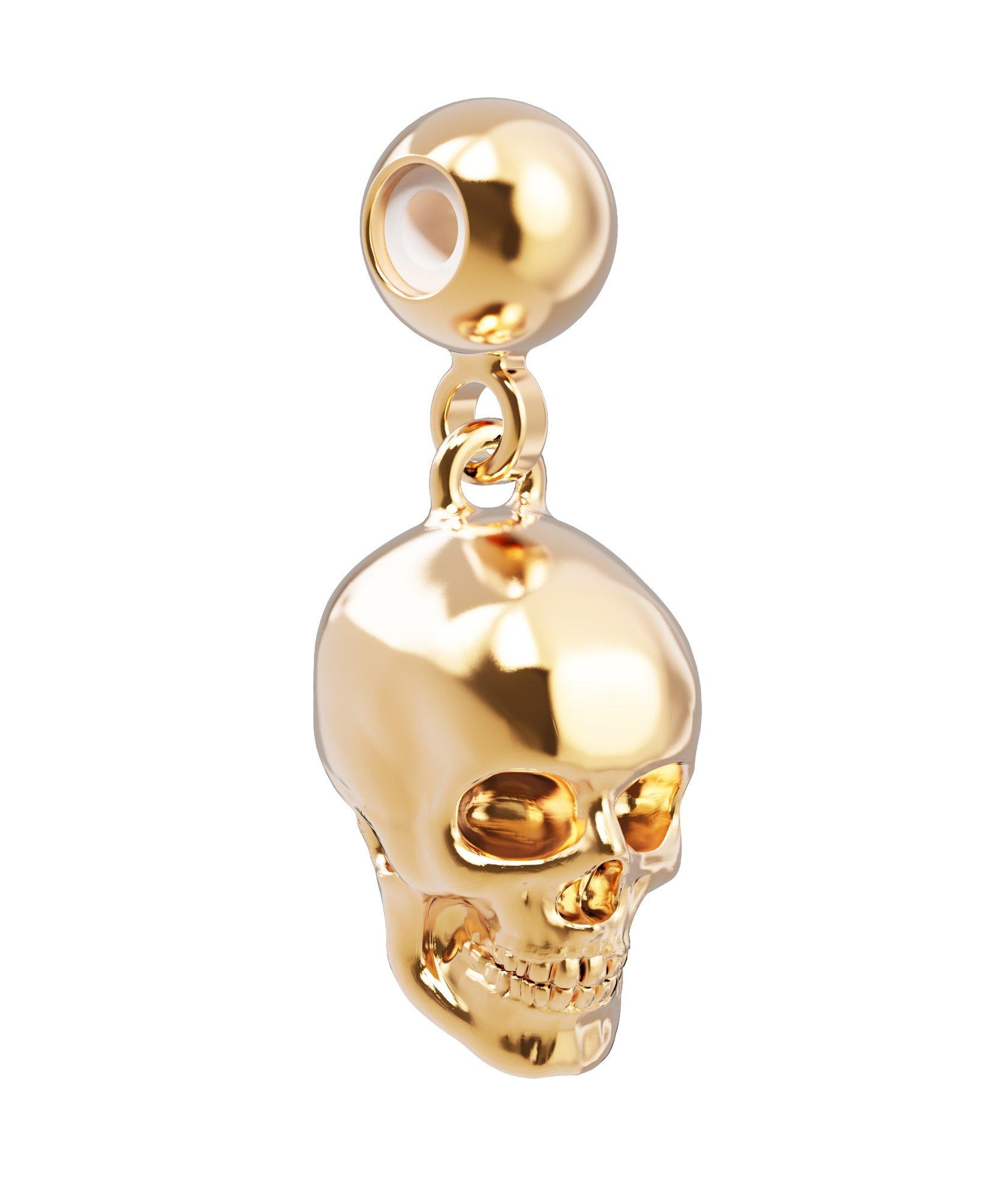 Chocli 18 Ayar Altın Kaplama Charm - Skull