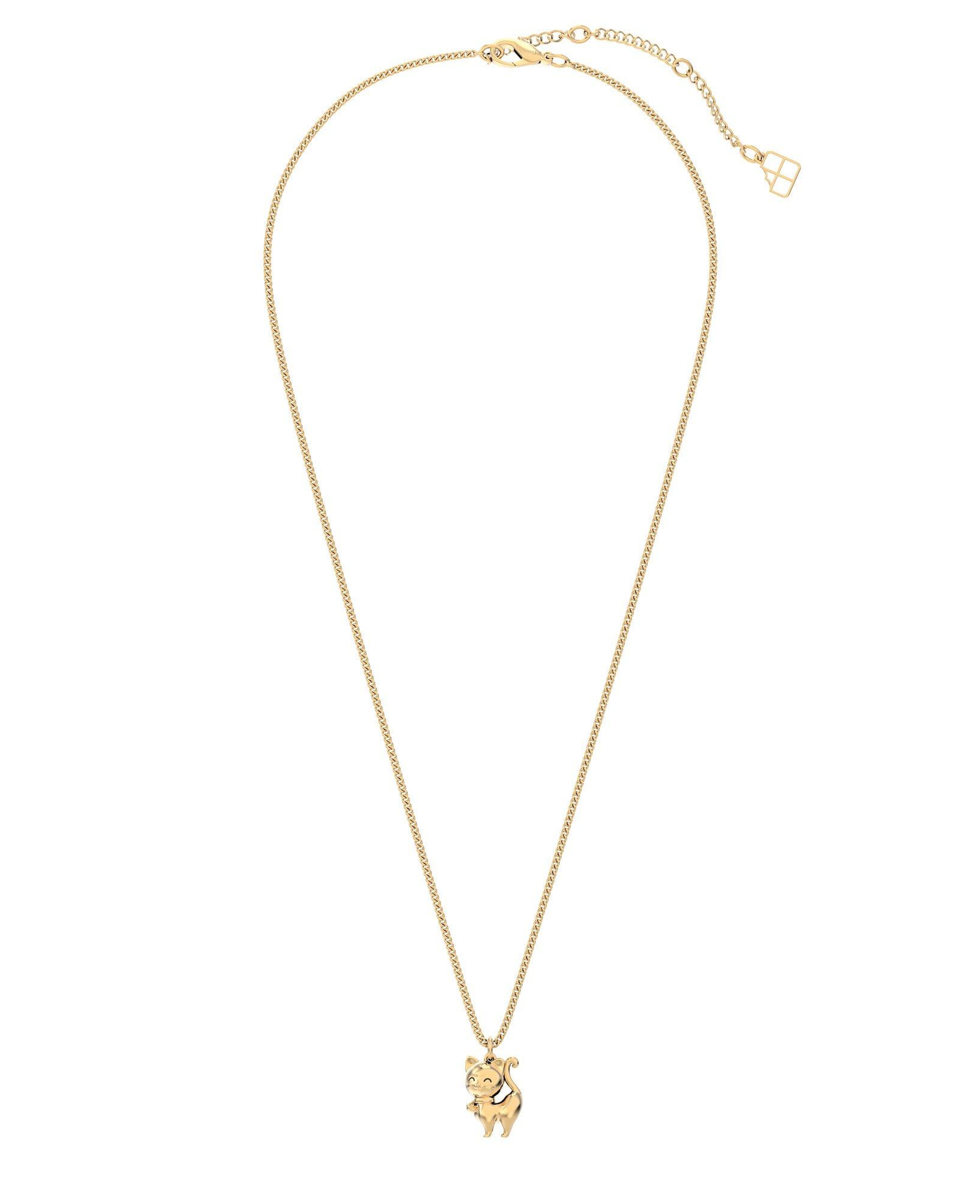 Chocli 18 Ayar Altın Kaplama Kedi Kolye