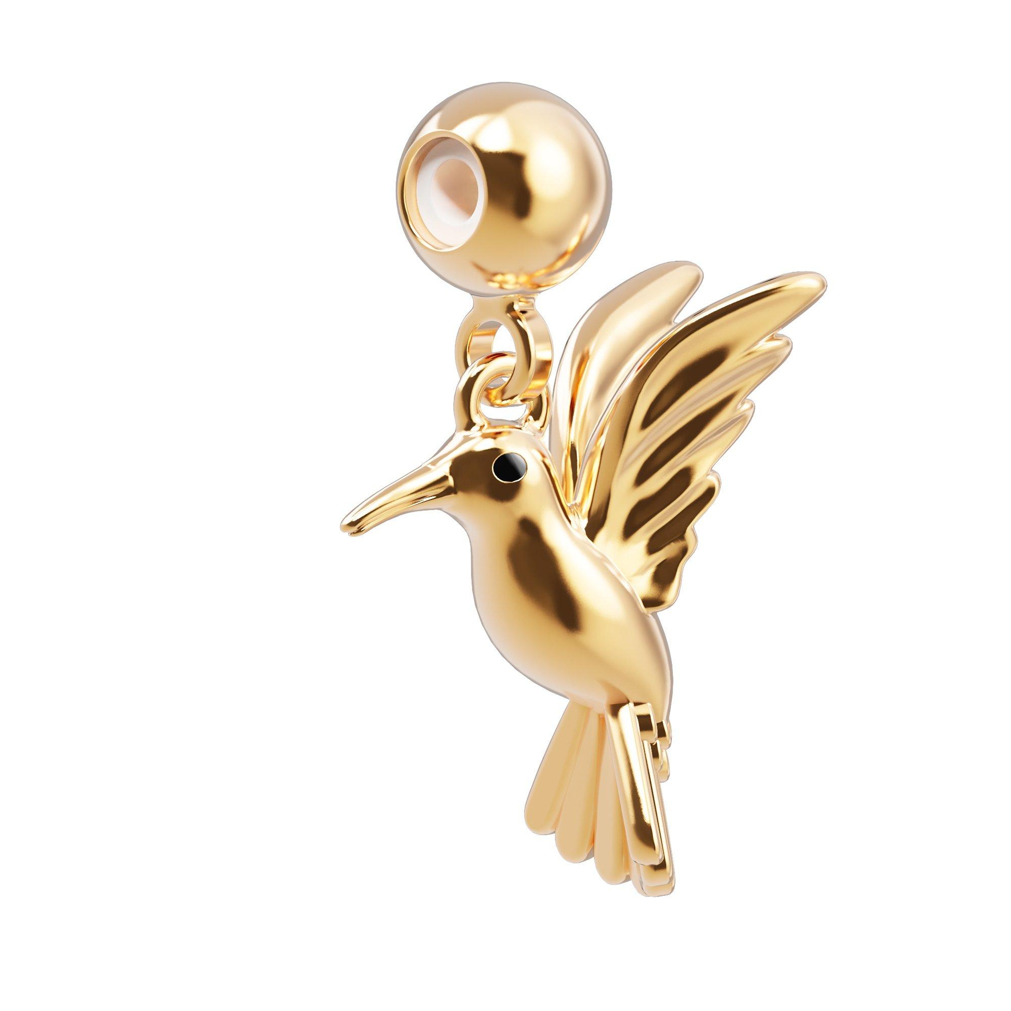 Chocli 18 Ayar Altın Kaplama Charm - Hummingbird