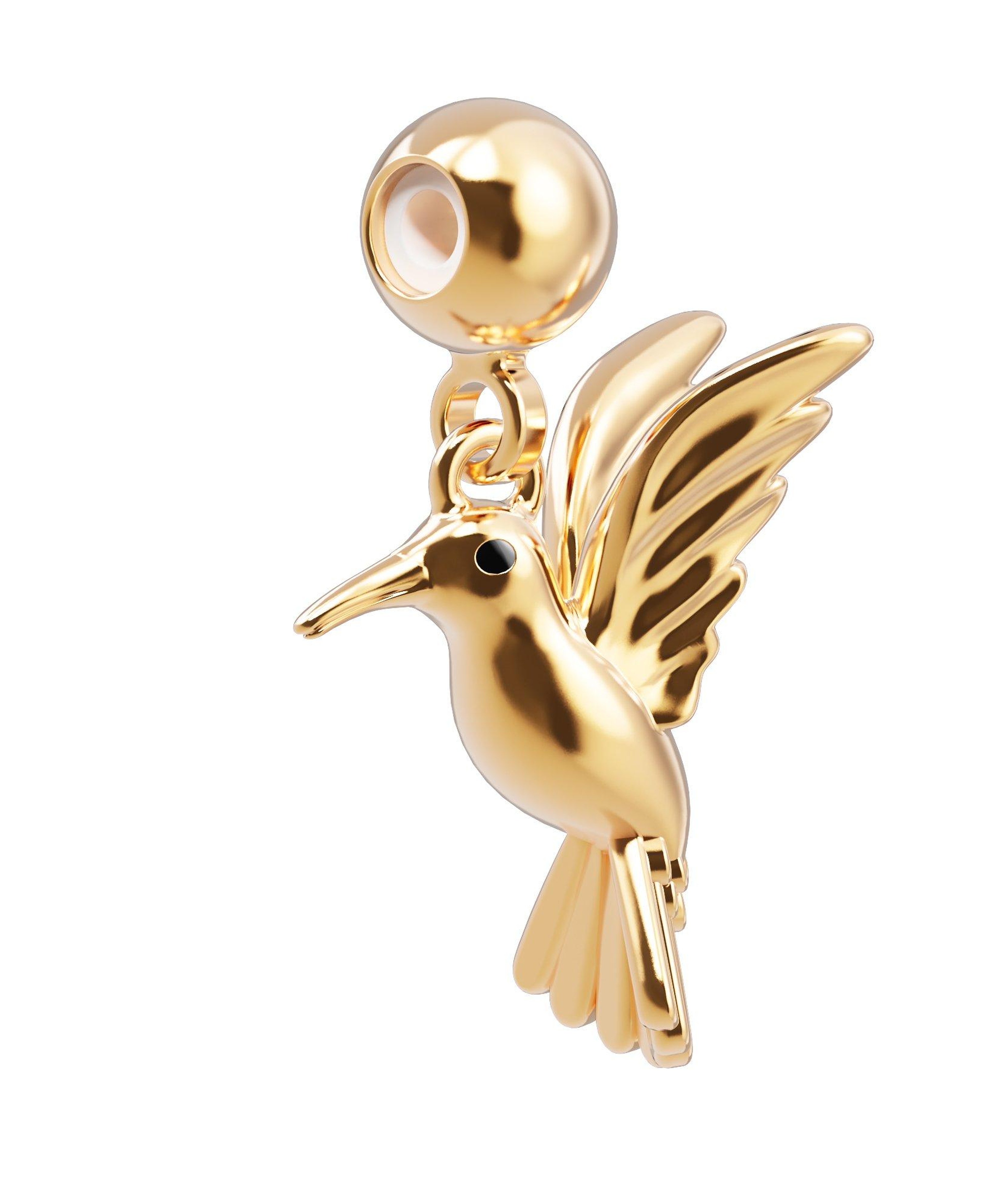 Chocli 18 Ayar Altın Kaplama Charm - Hummingbird