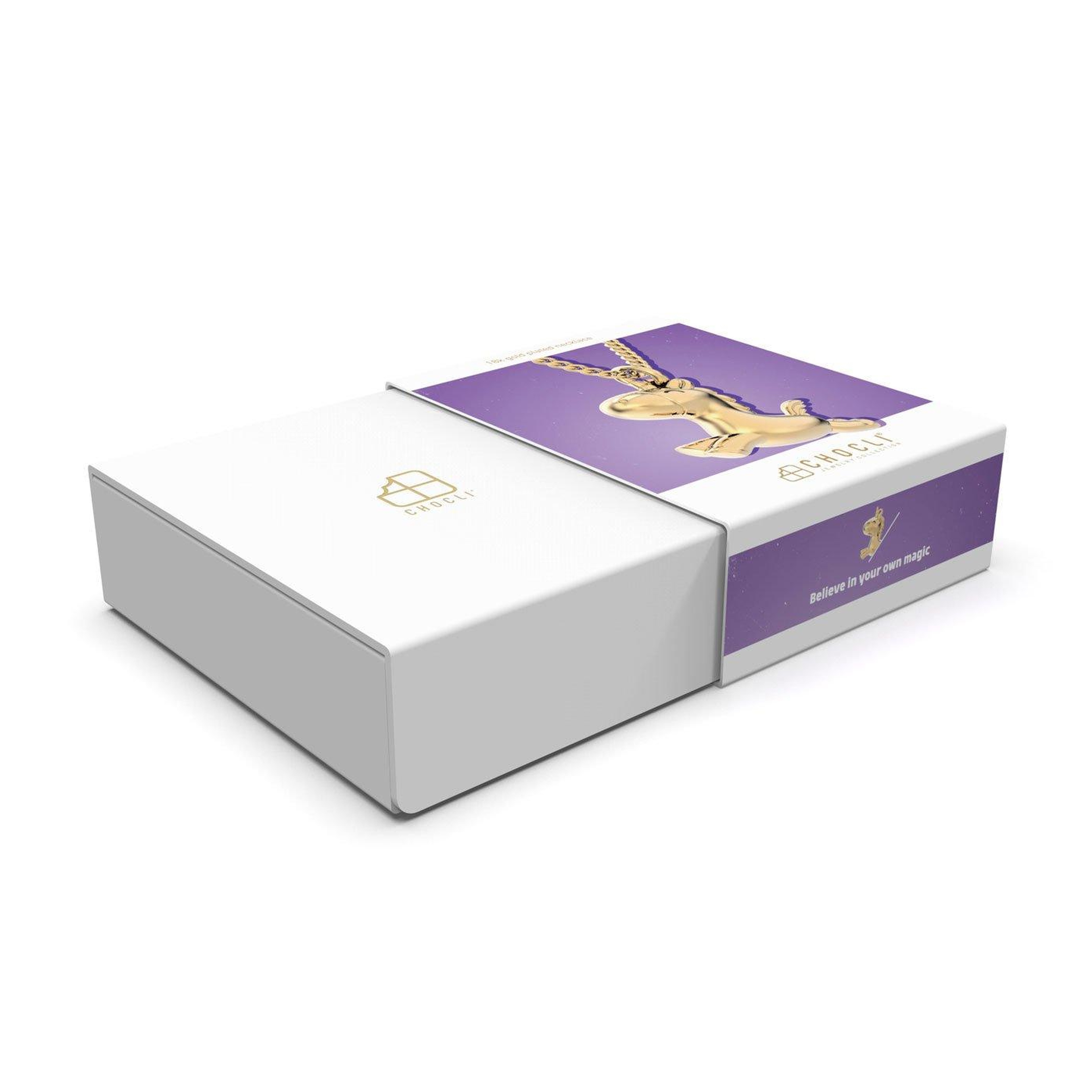 Chocli 18 Ayar Altın Kaplama Geyik Kolye