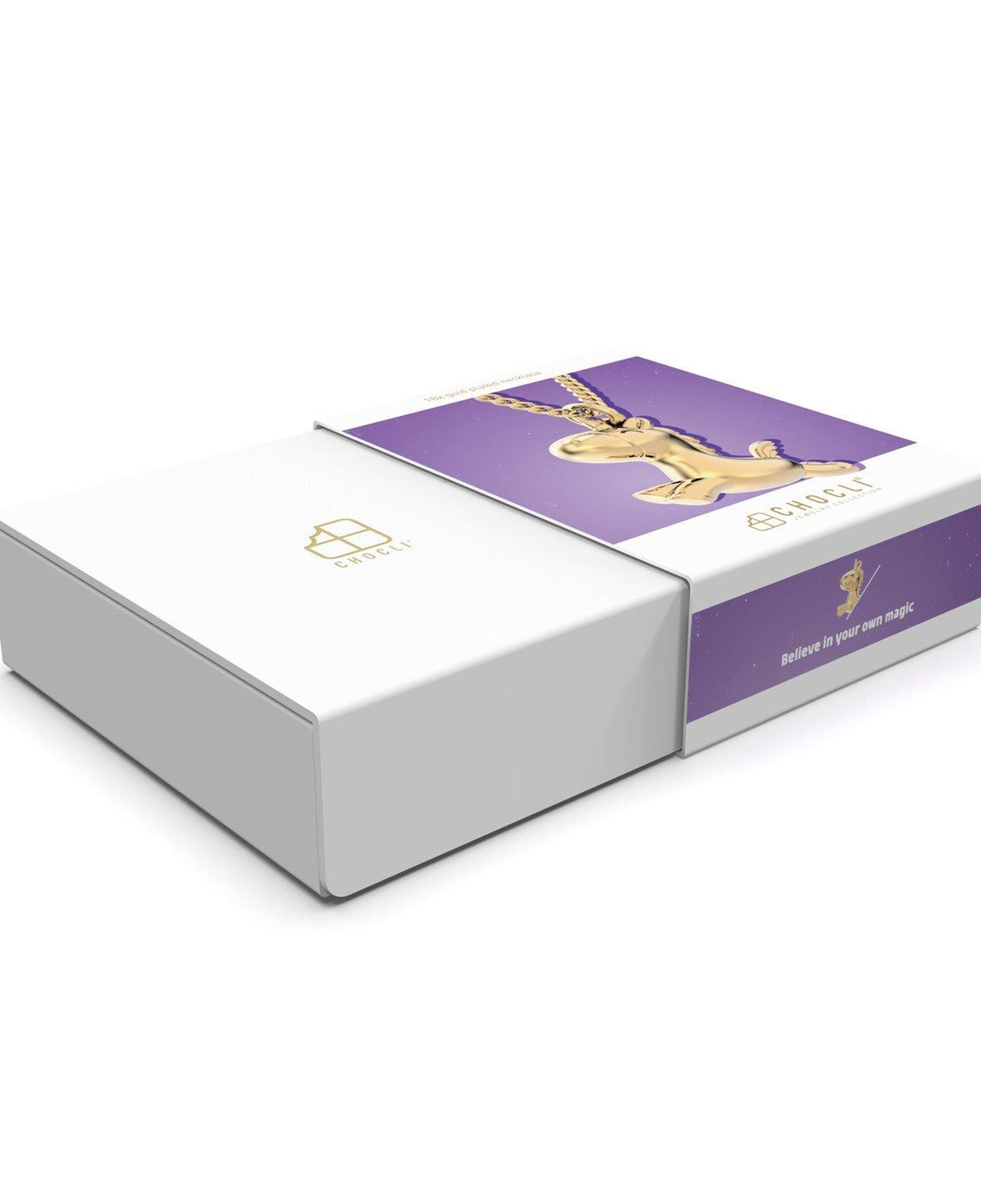 Chocli 18 Ayar Altın Kaplama Geyik Kolye