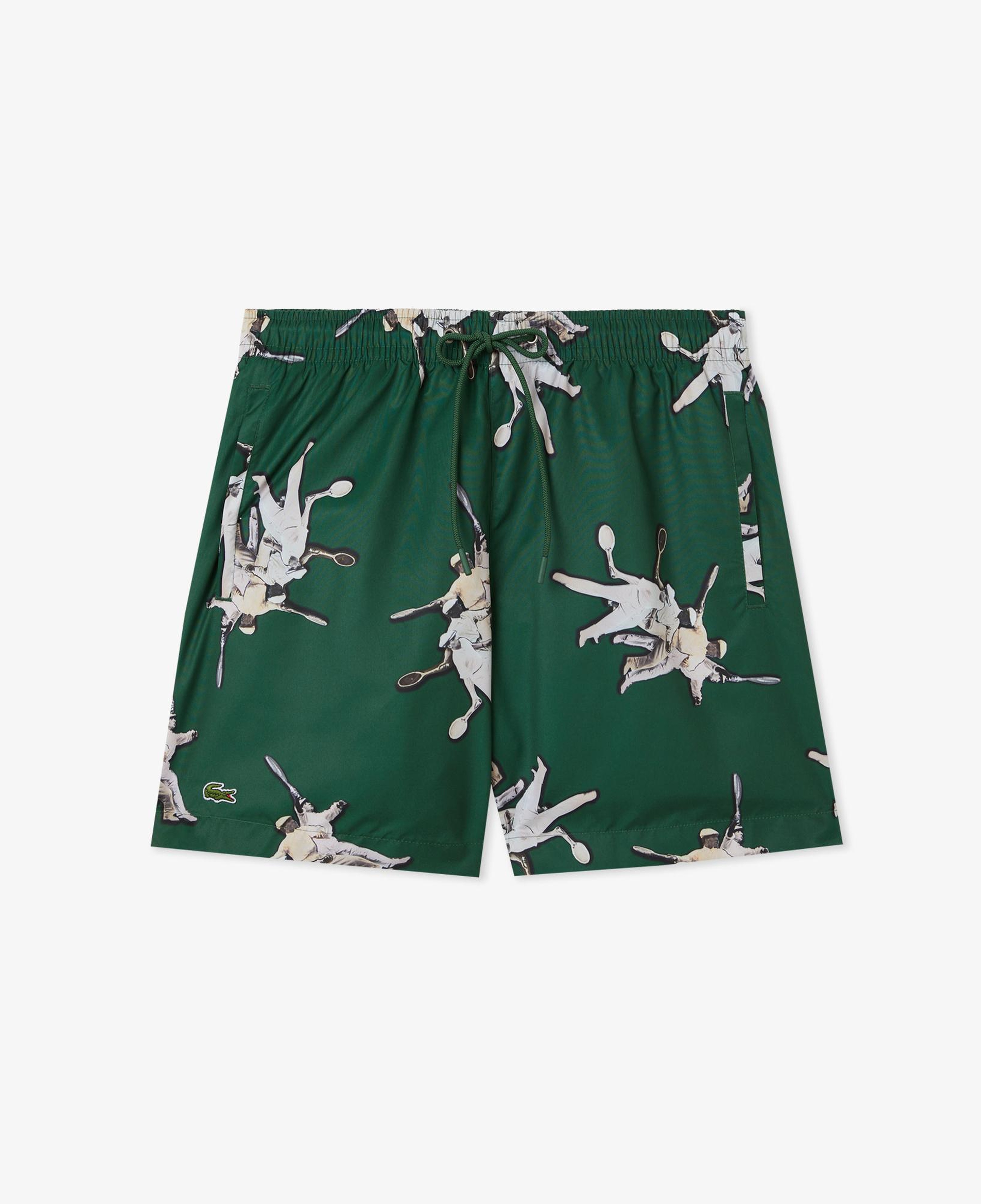 Erkek Regular Fit Desenli Yeşil Mayo