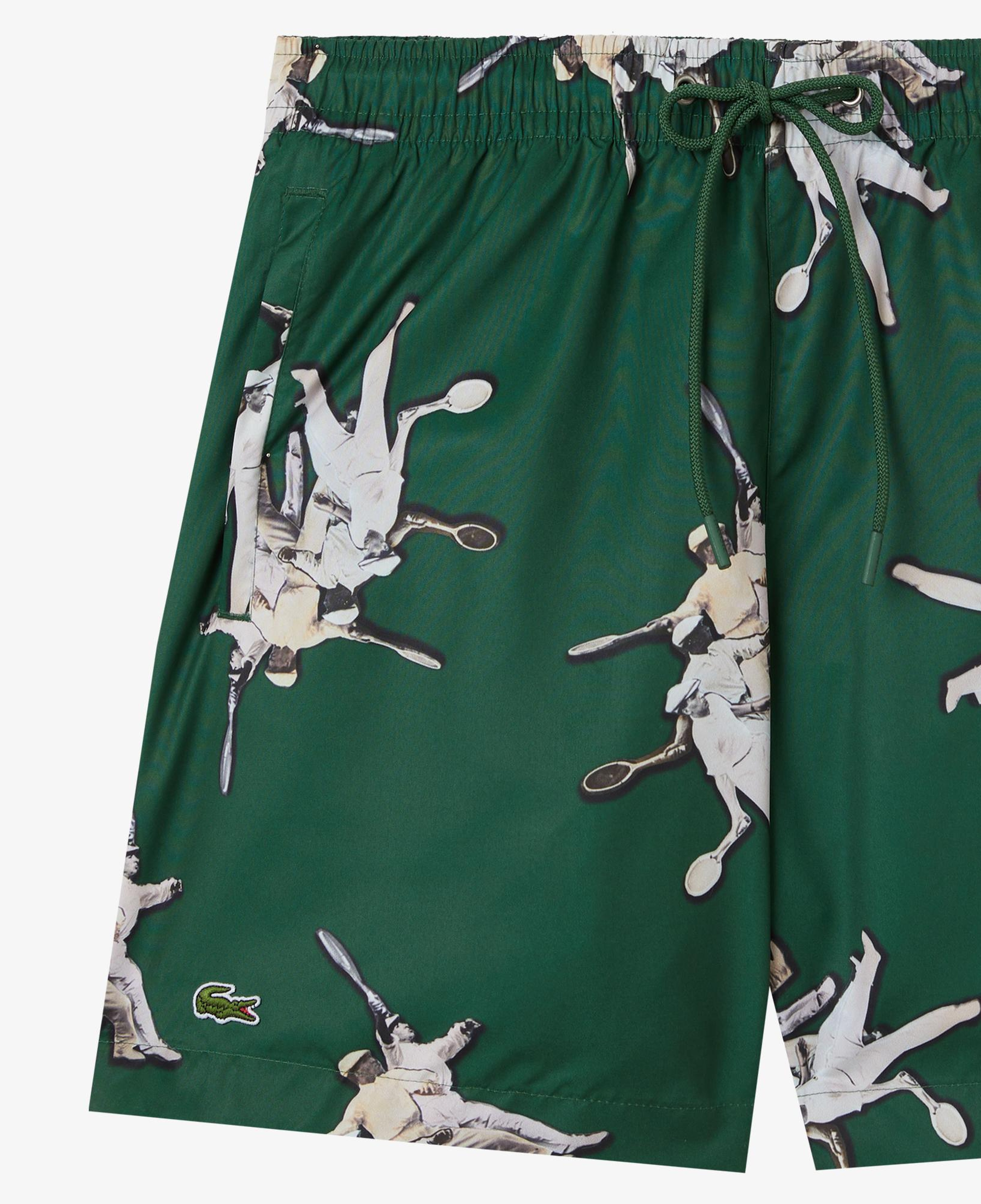 Erkek Regular Fit Desenli Yeşil Mayo