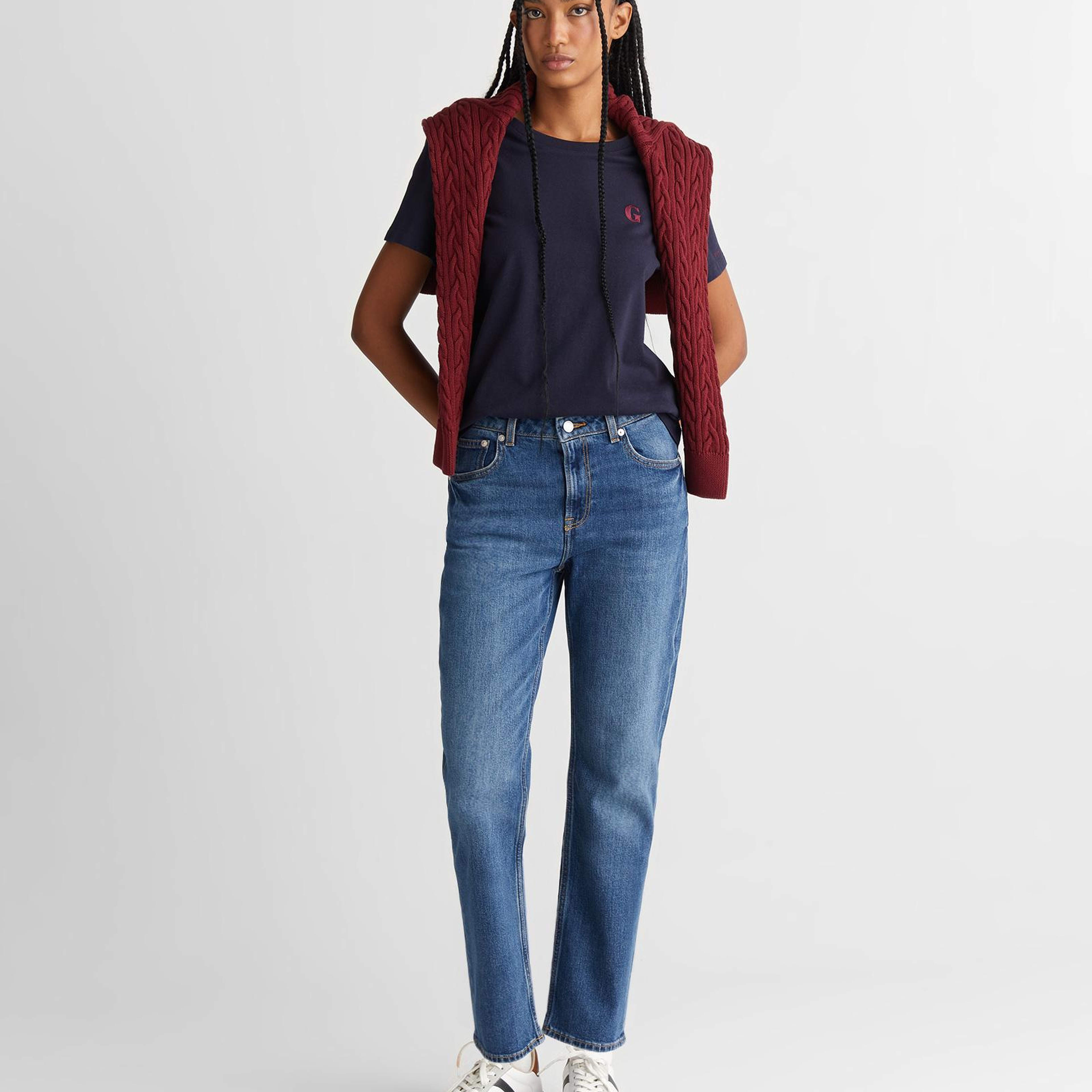 GANT Kadın Mavi Straight Fit Jean Pantolon