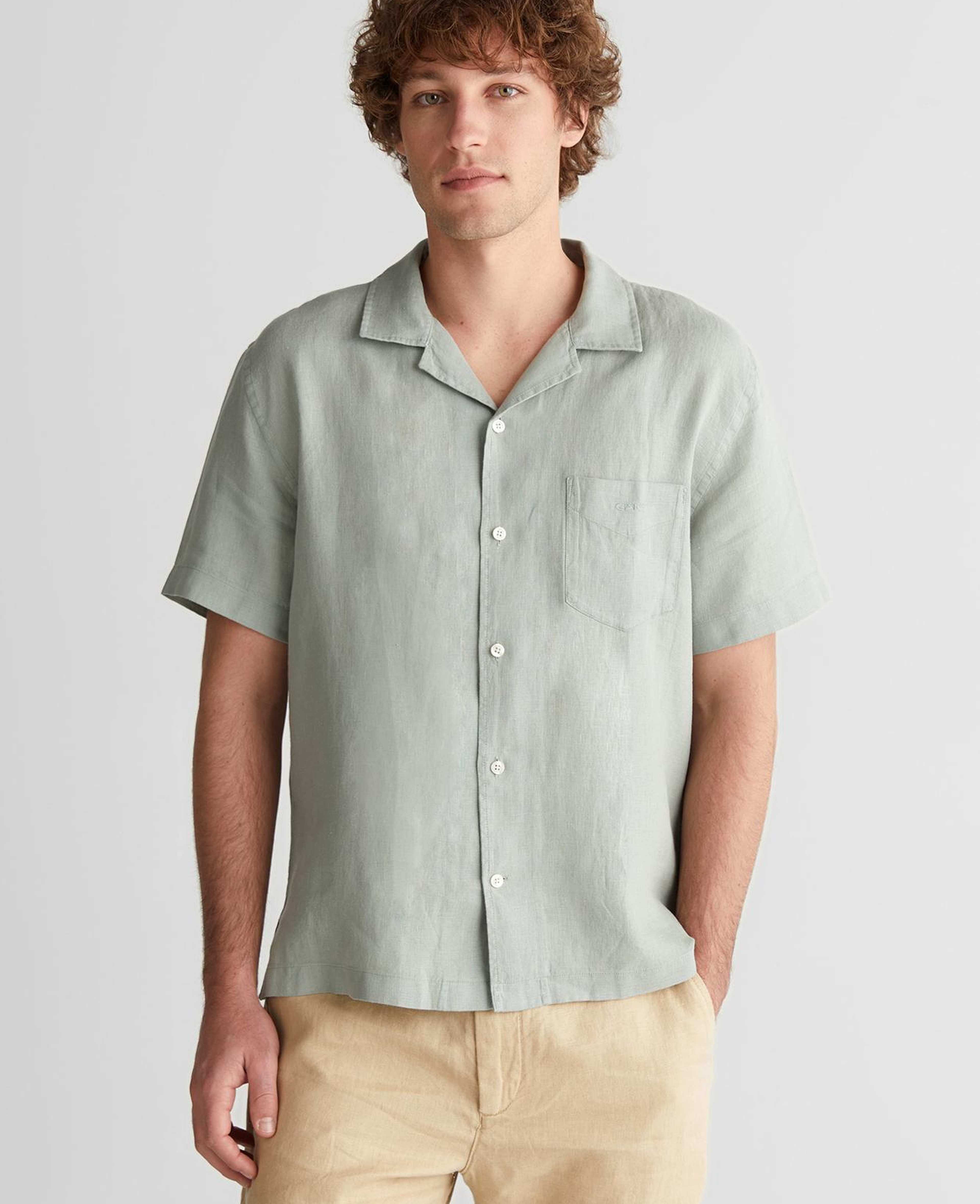 GANT Erkek Yeşil Düğmeli Yaka Gömlek