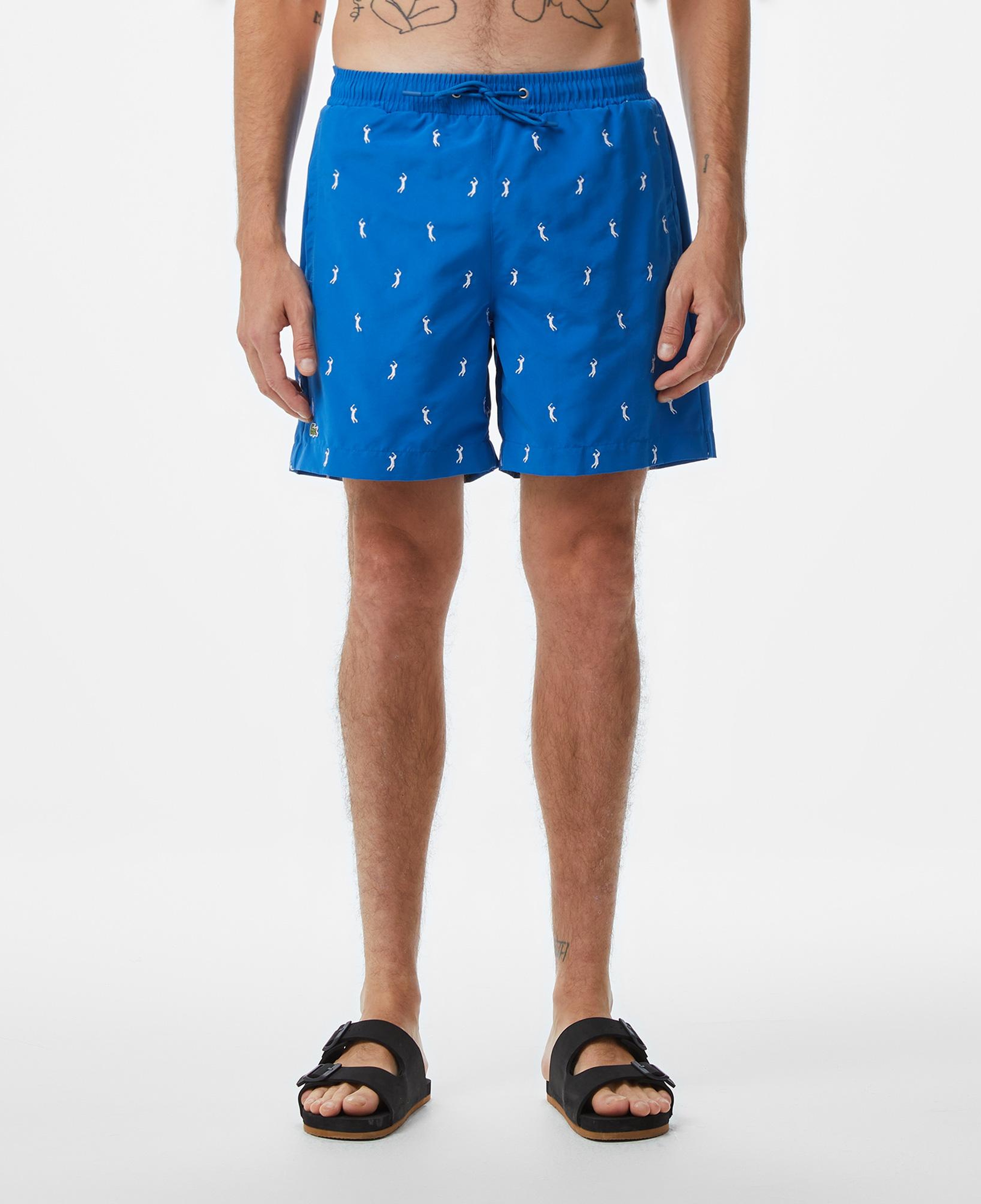 Erkek Regular Fit Desenli Lacivert Deniz Şortu