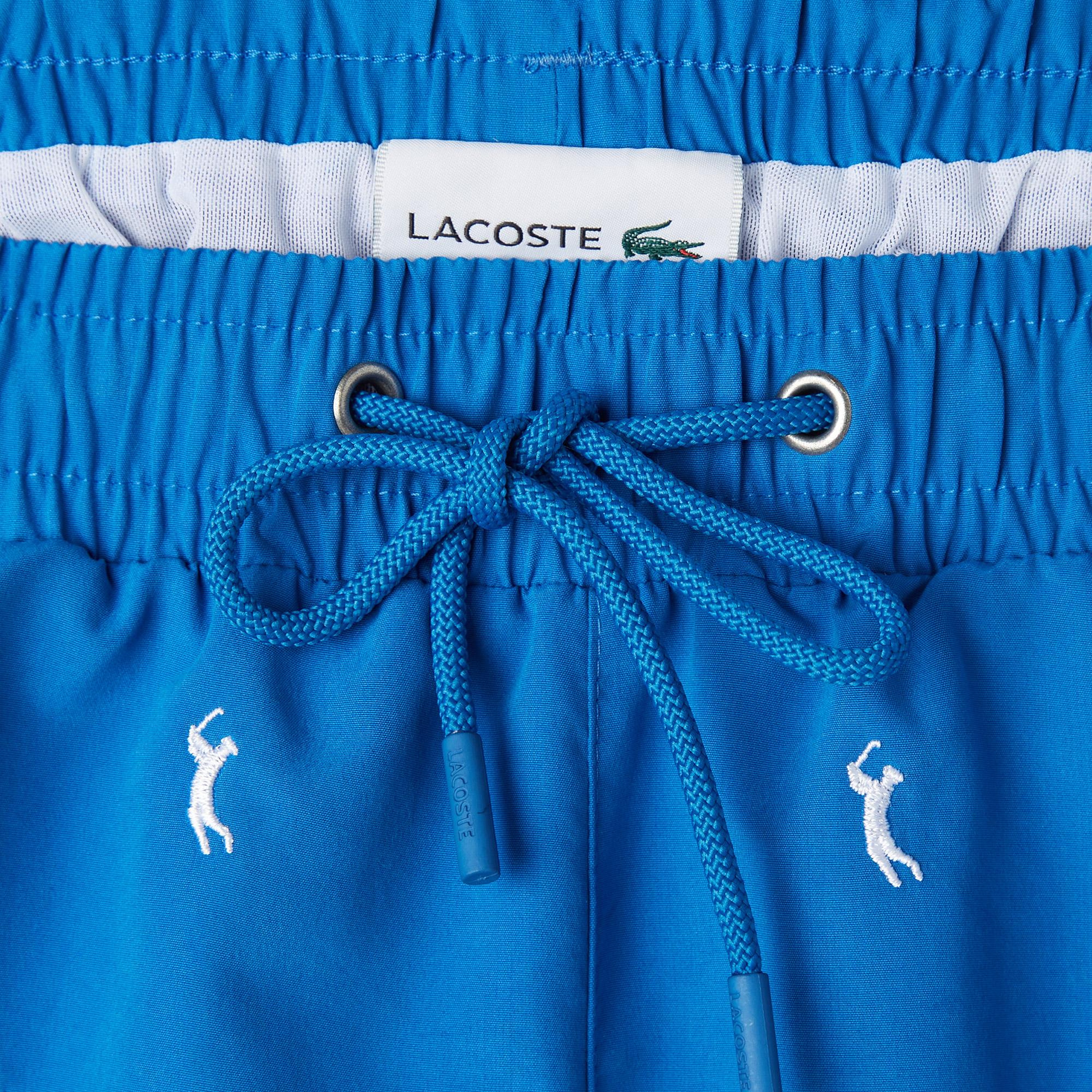 Erkek Regular Fit Desenli Lacivert Deniz Şortu