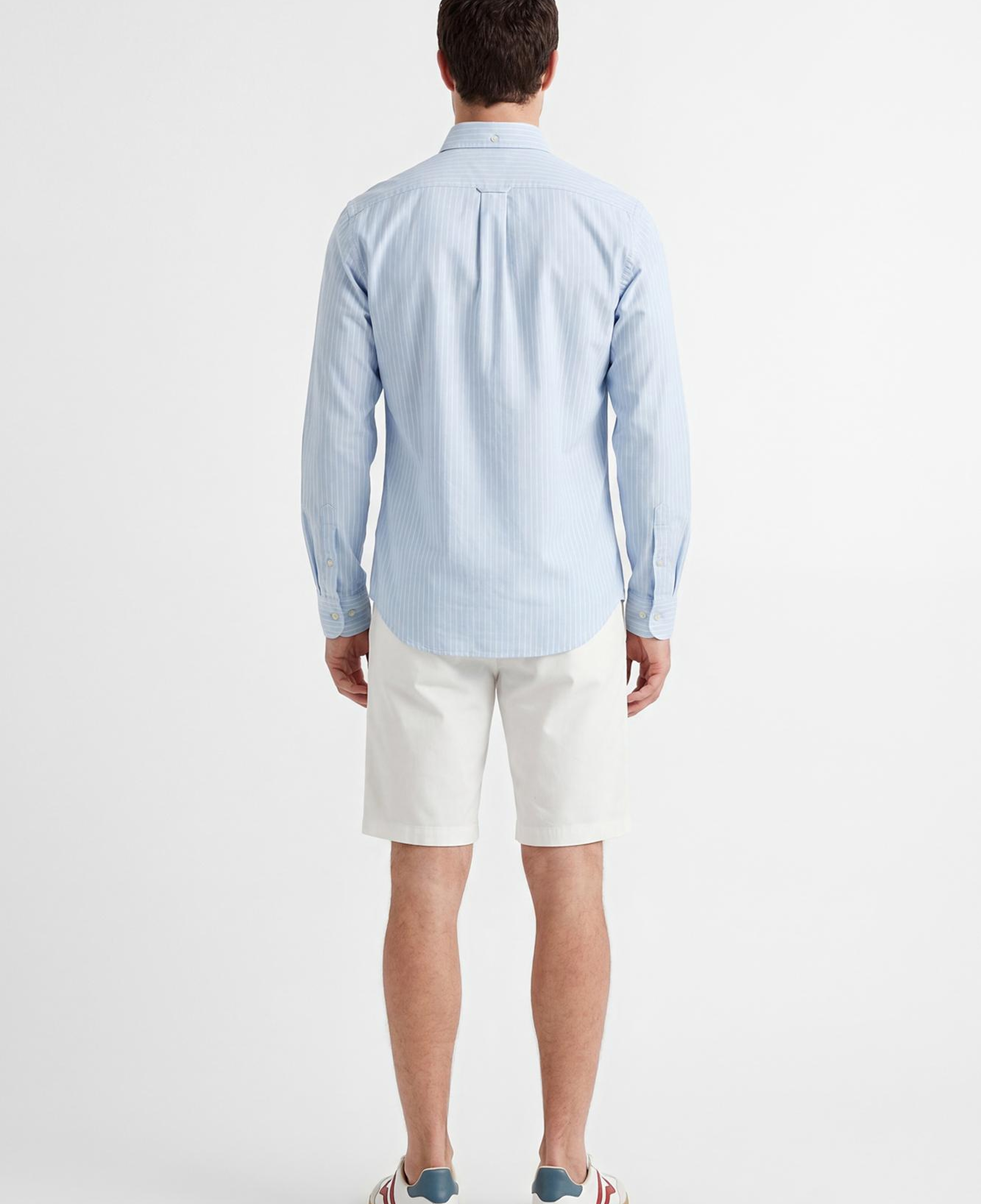 GANT Erkek Mavi Slim Fit Çizgili Logolu Gömlek