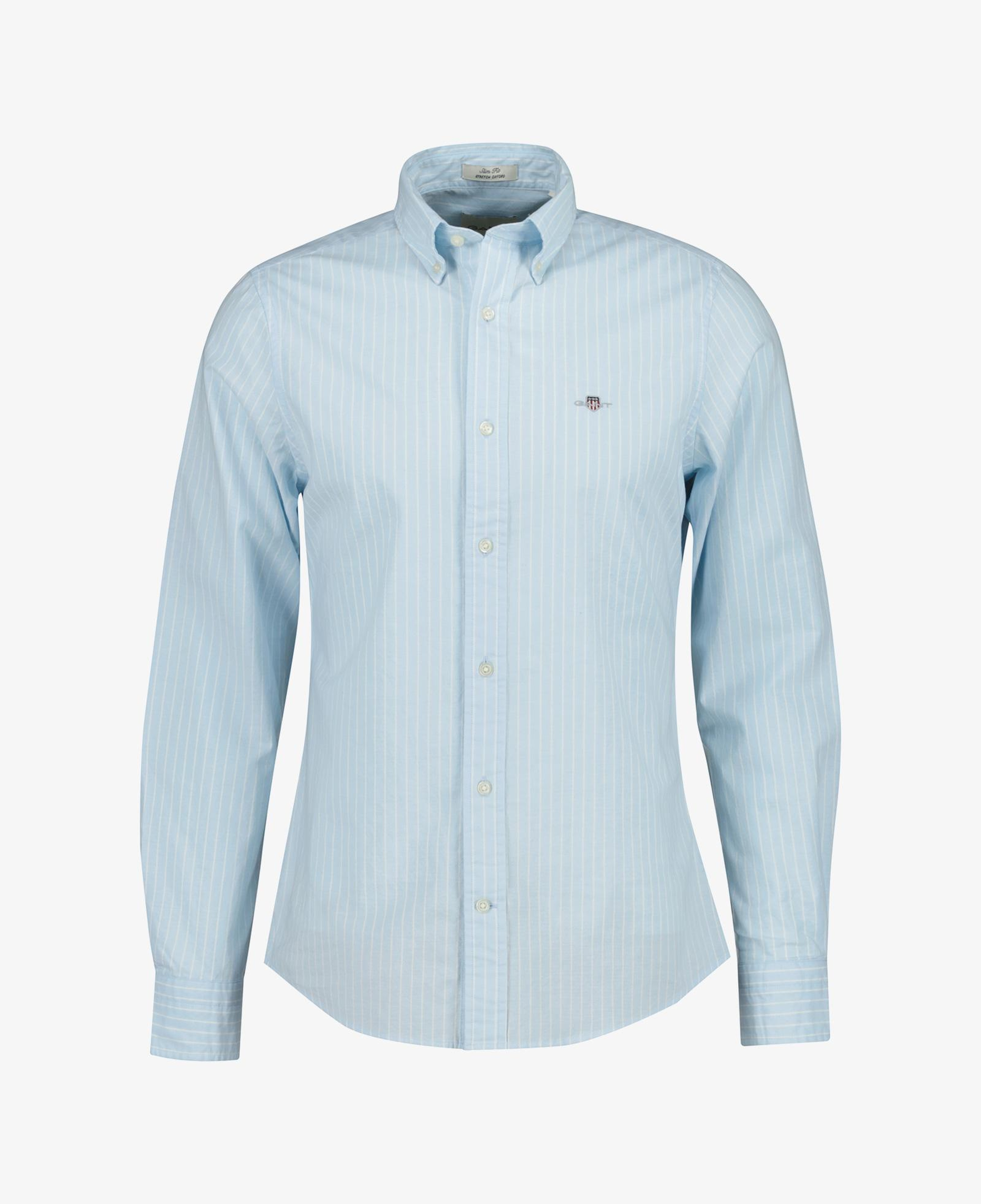 GANT Erkek Mavi Slim Fit Çizgili Logolu Gömlek