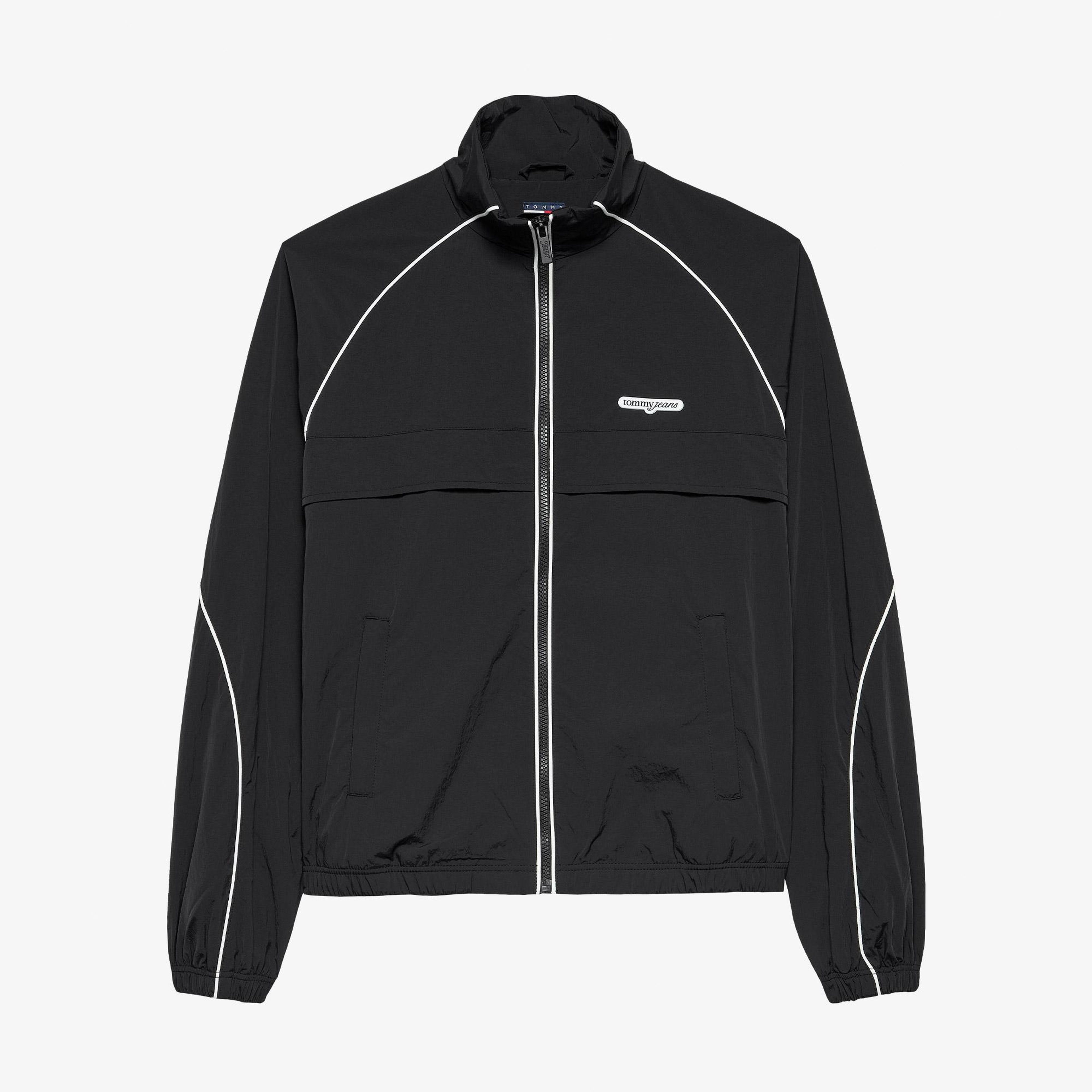 Tommy Hilfiger Piping Nylon Track Kadın Siyah Ceket