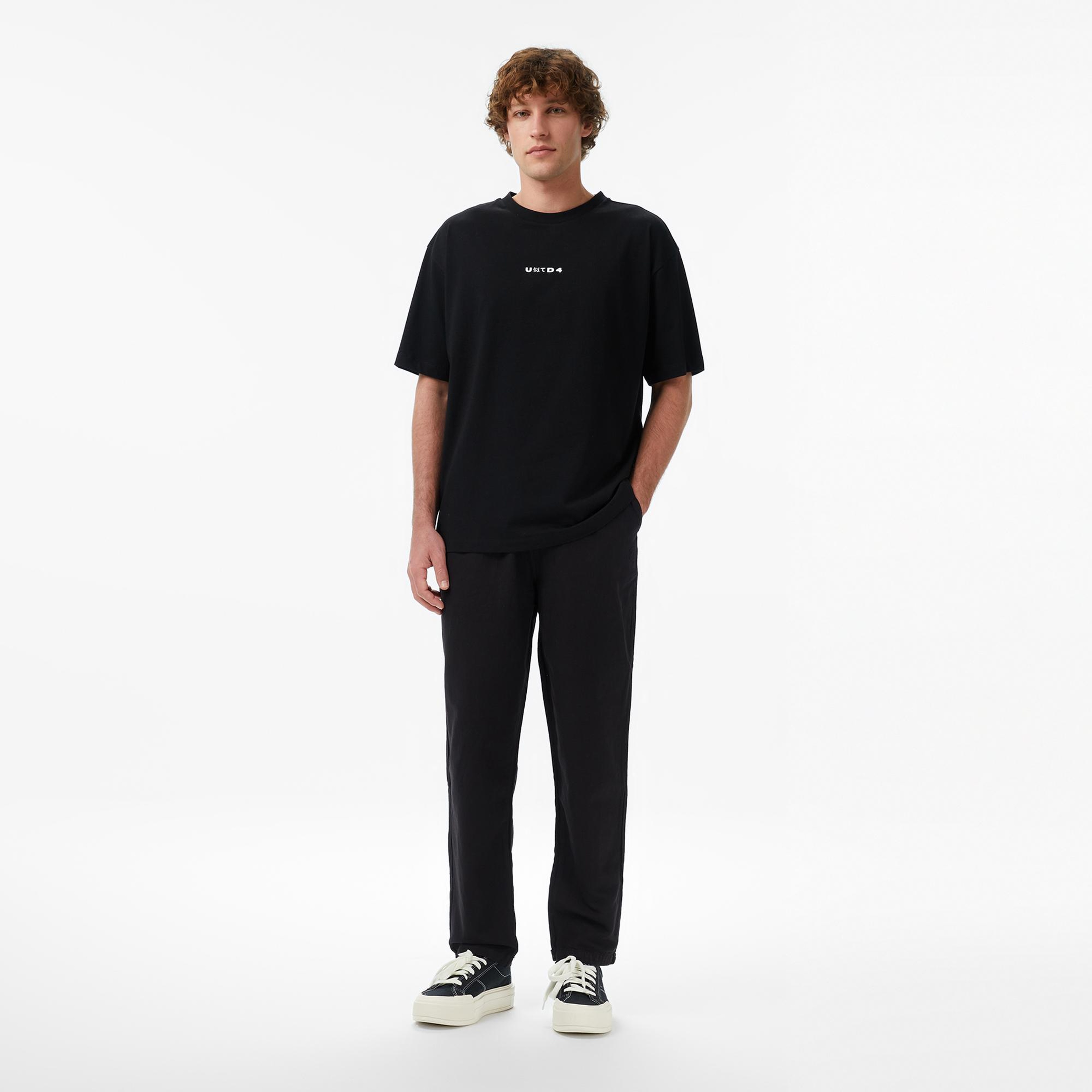 UNITED4 Regular Fit Erkek Siyah T-Shirt