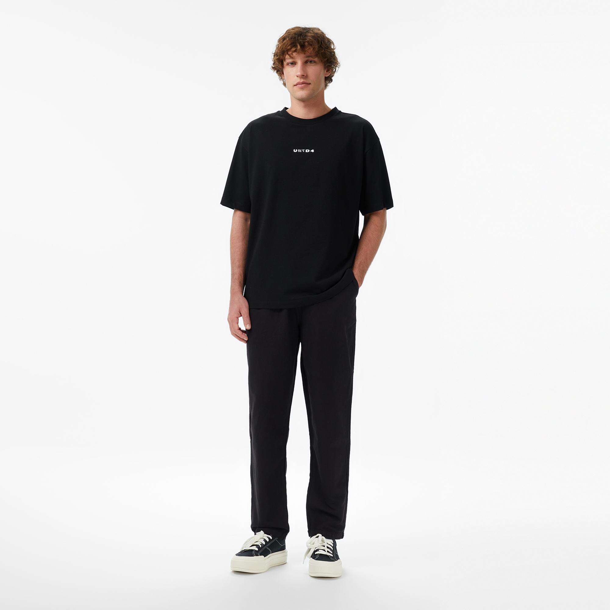 UNITED4 Regular Fit Erkek Siyah T-Shirt