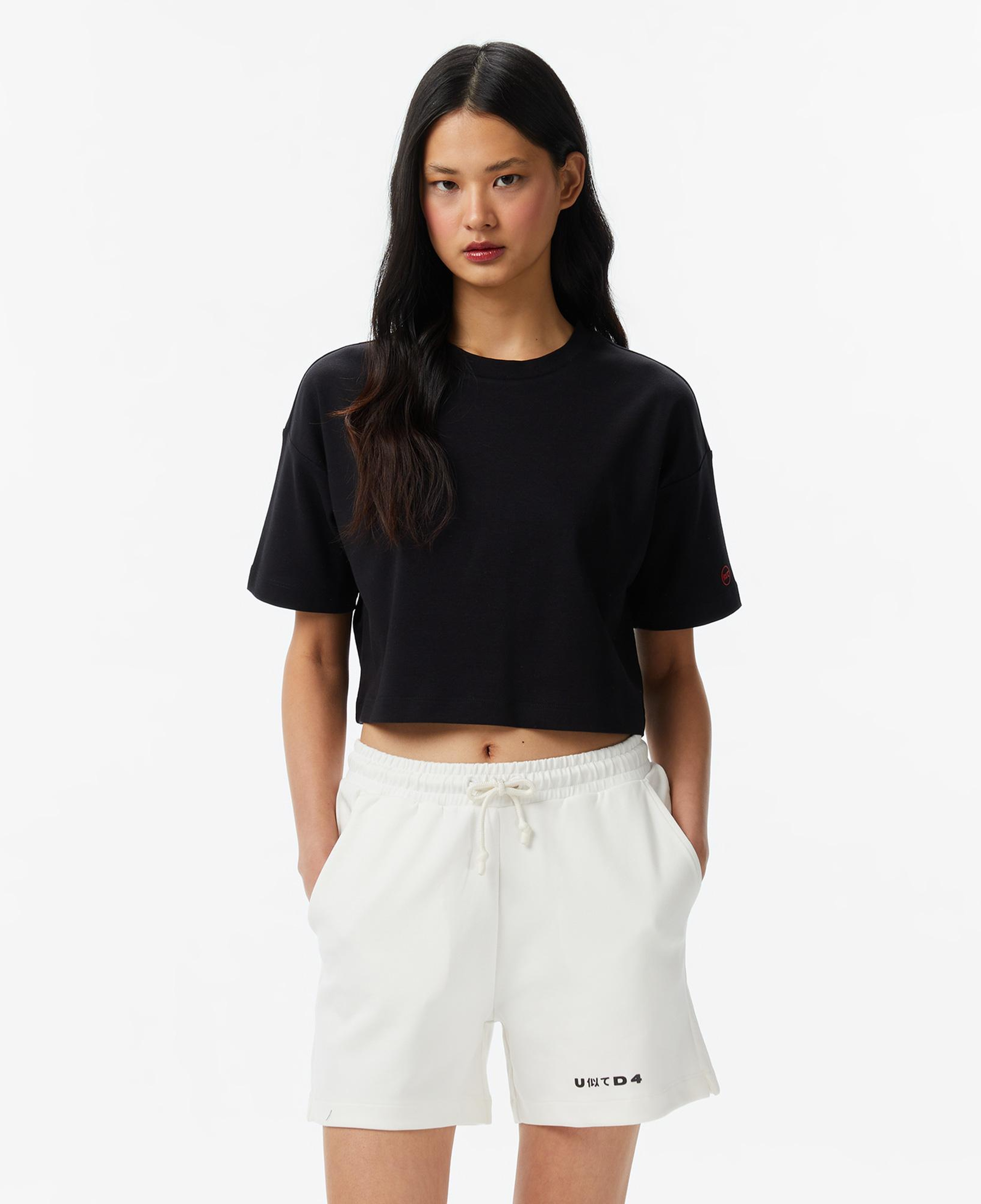 UNITED4 Regular Fit Kadın Siyah T-Shirt