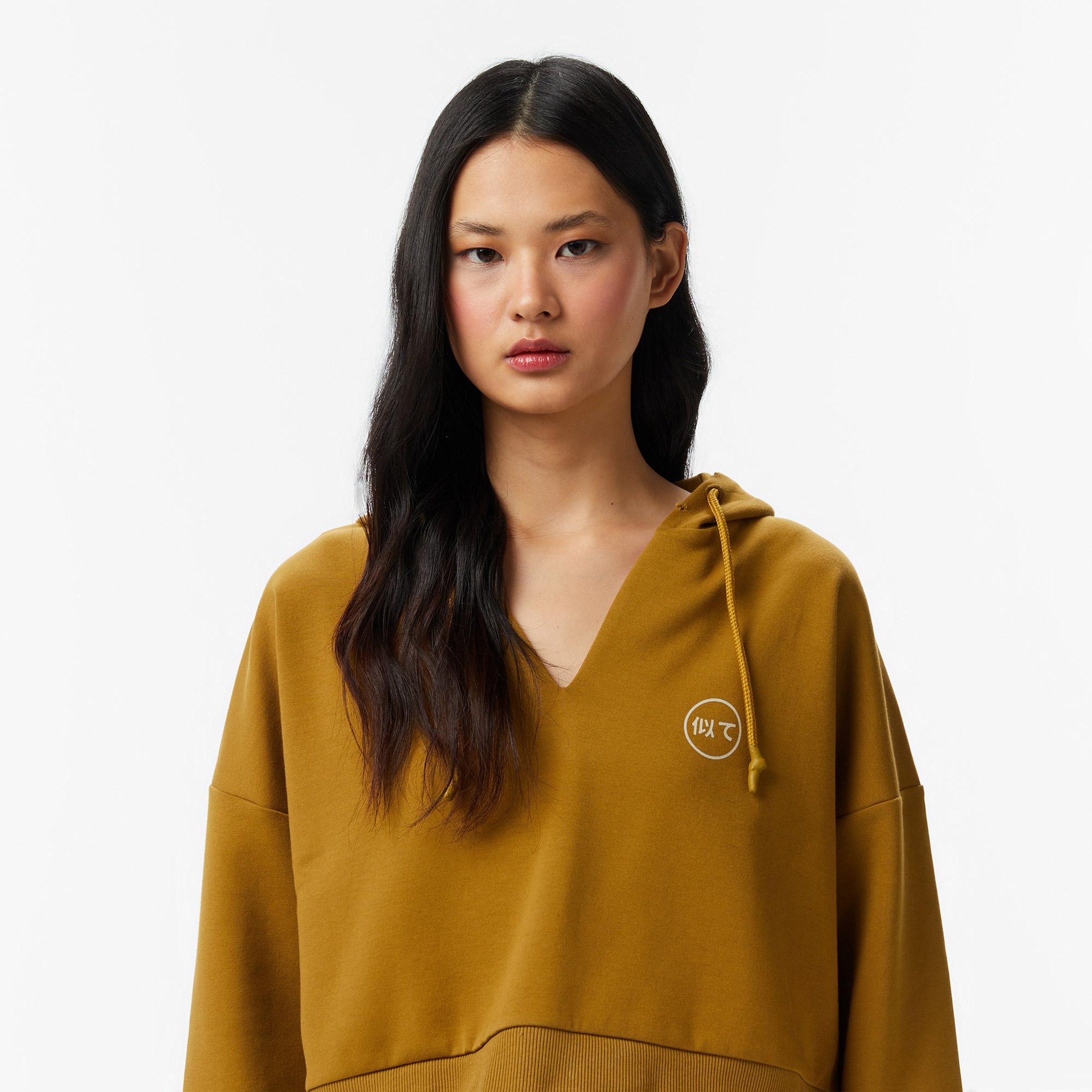 UNITED4 Regular Fit Kadın Kahverengi Sweatshirt