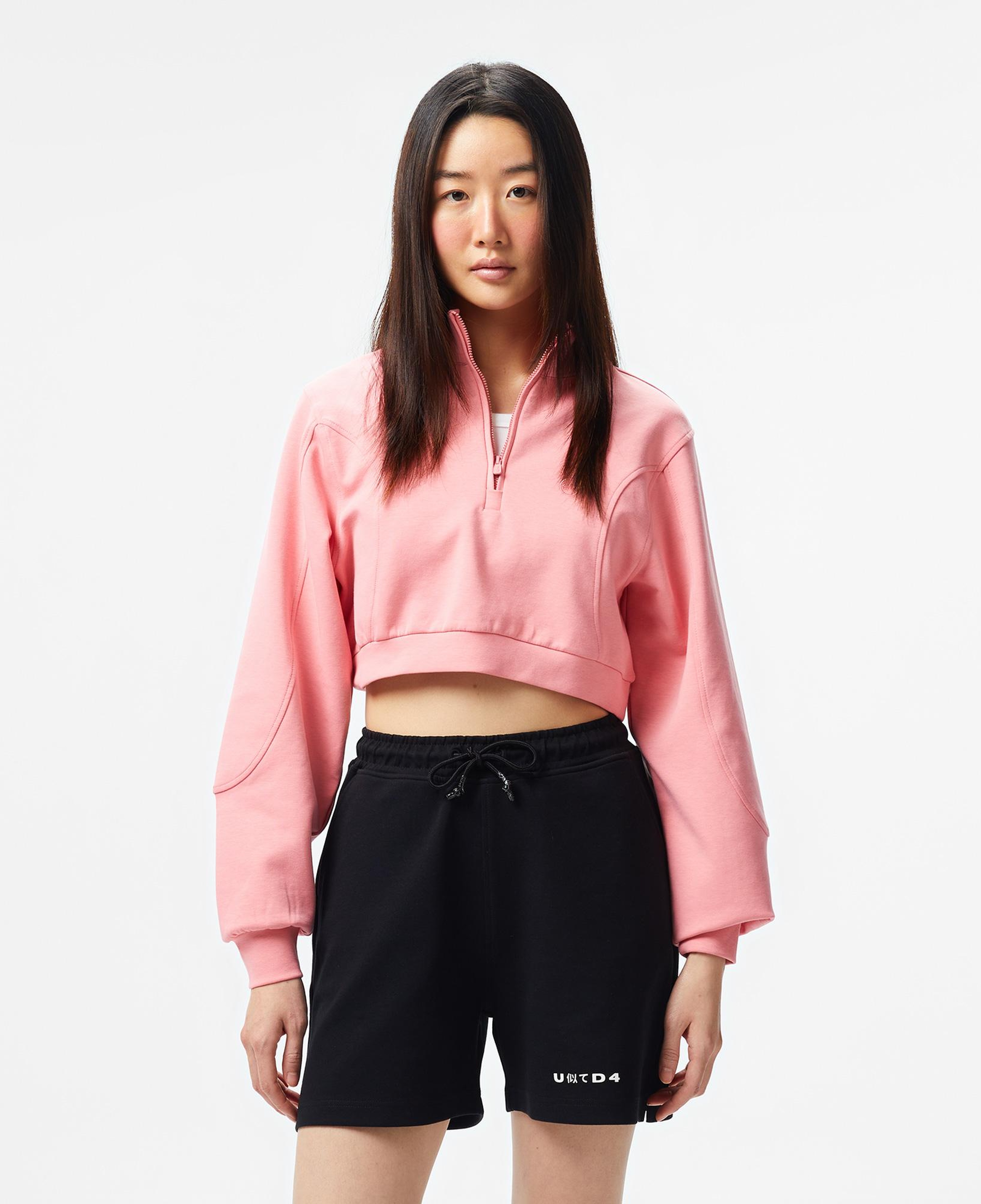 UNITED4 Örme Crop Kadın Pembe Sweatshirt