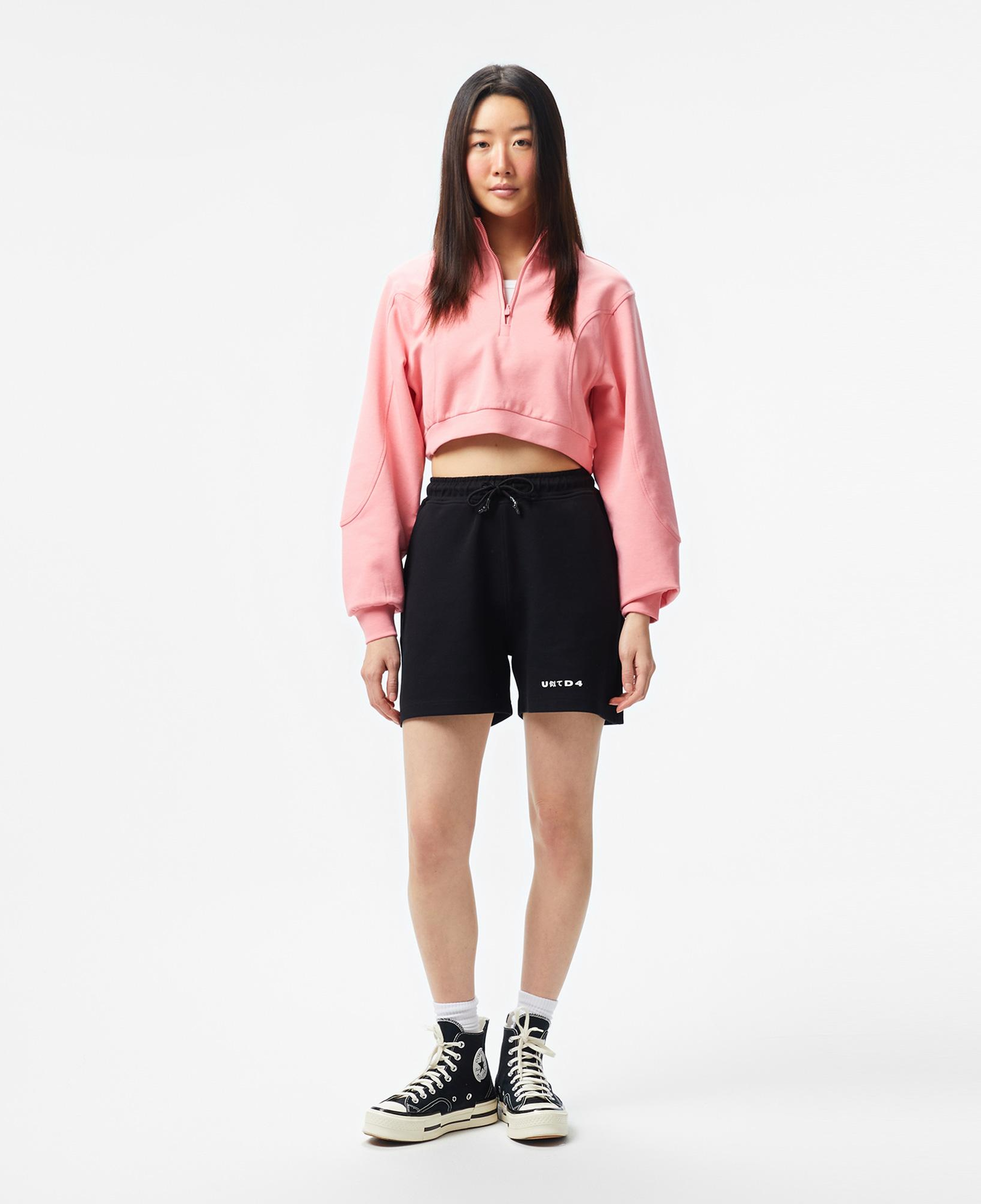 UNITED4 Örme Crop Kadın Pembe Sweatshirt