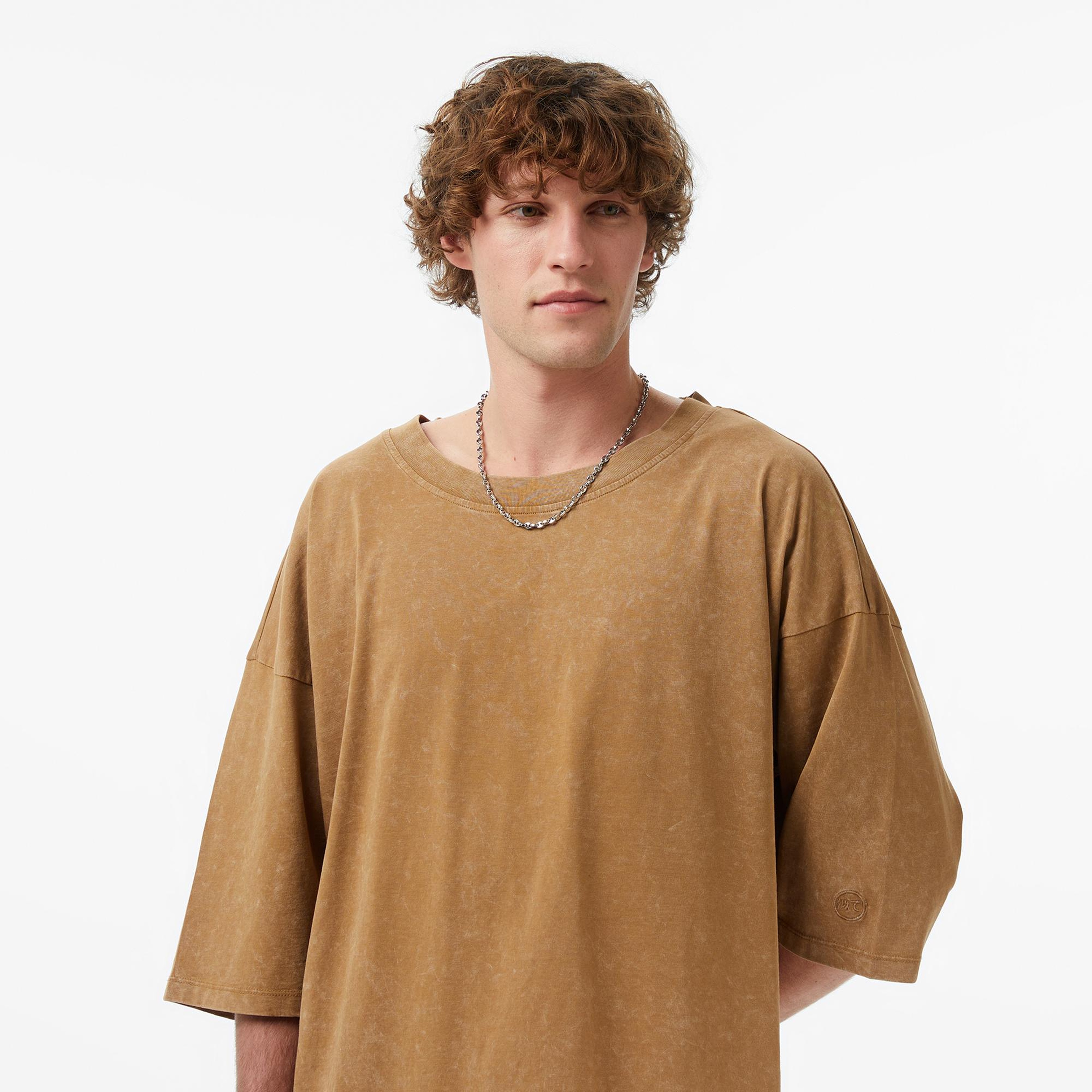 UNITED4 Oversize Fit Erkek Kahverengi T-Shirt